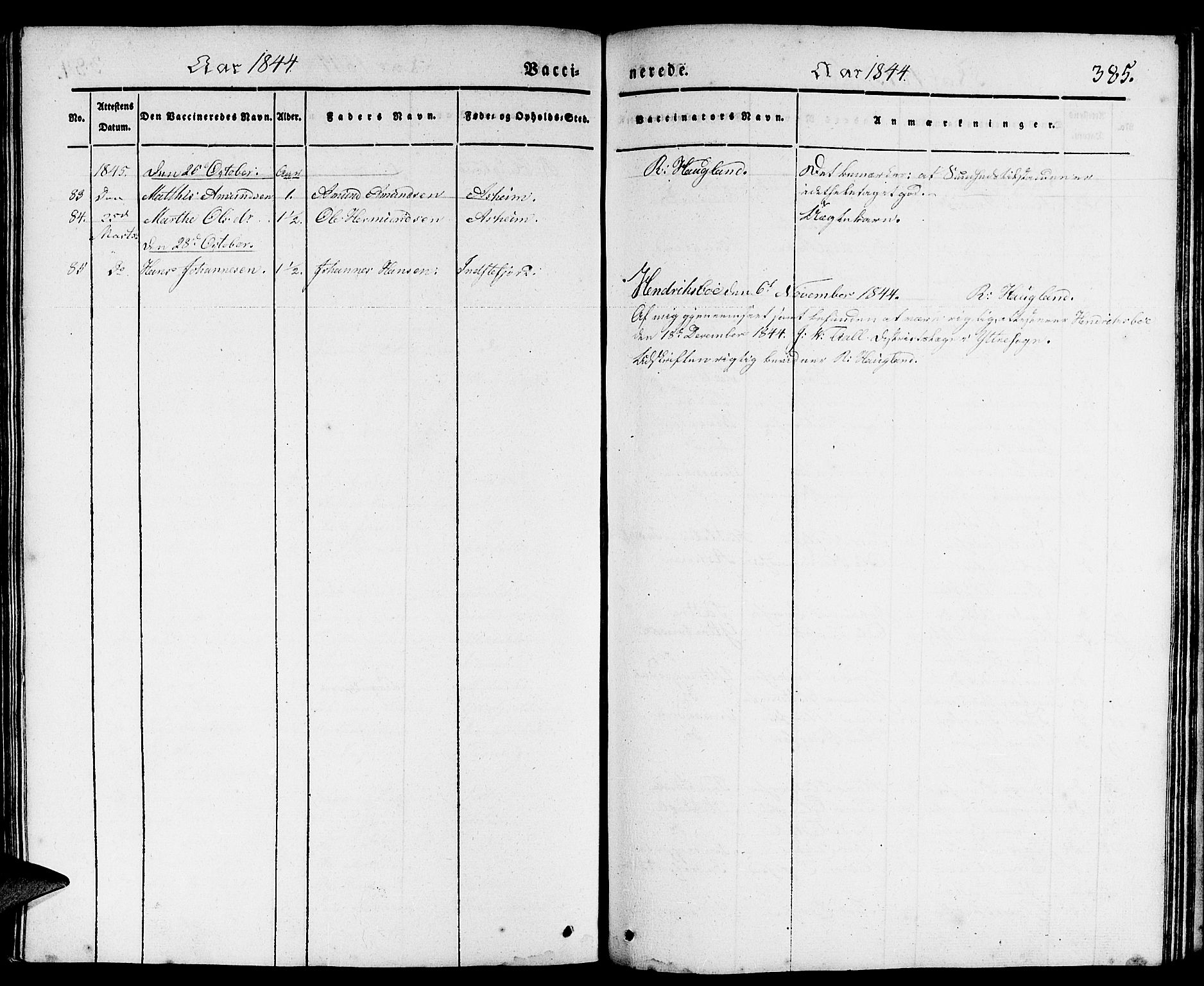 Gulen sokneprestembete, AV/SAB-A-80201/H/Haa/Haaa/L0020: Ministerialbok nr. A 20, 1837-1847, s. 385