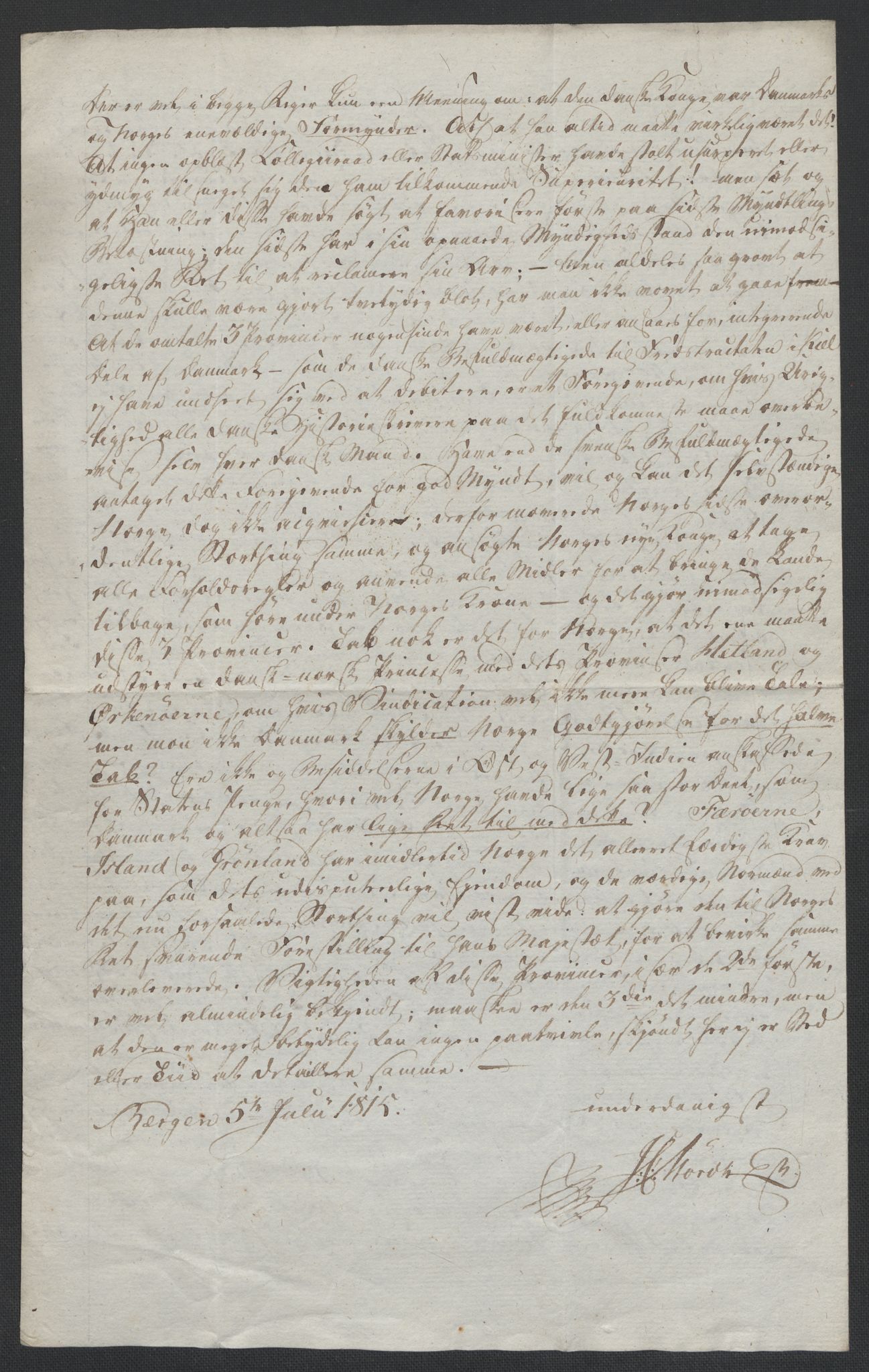 Christie, Wilhelm Frimann Koren, AV/RA-PA-0014/F/L0005: Christies dokumenter fra Stortinget, 1815-1816, s. 705