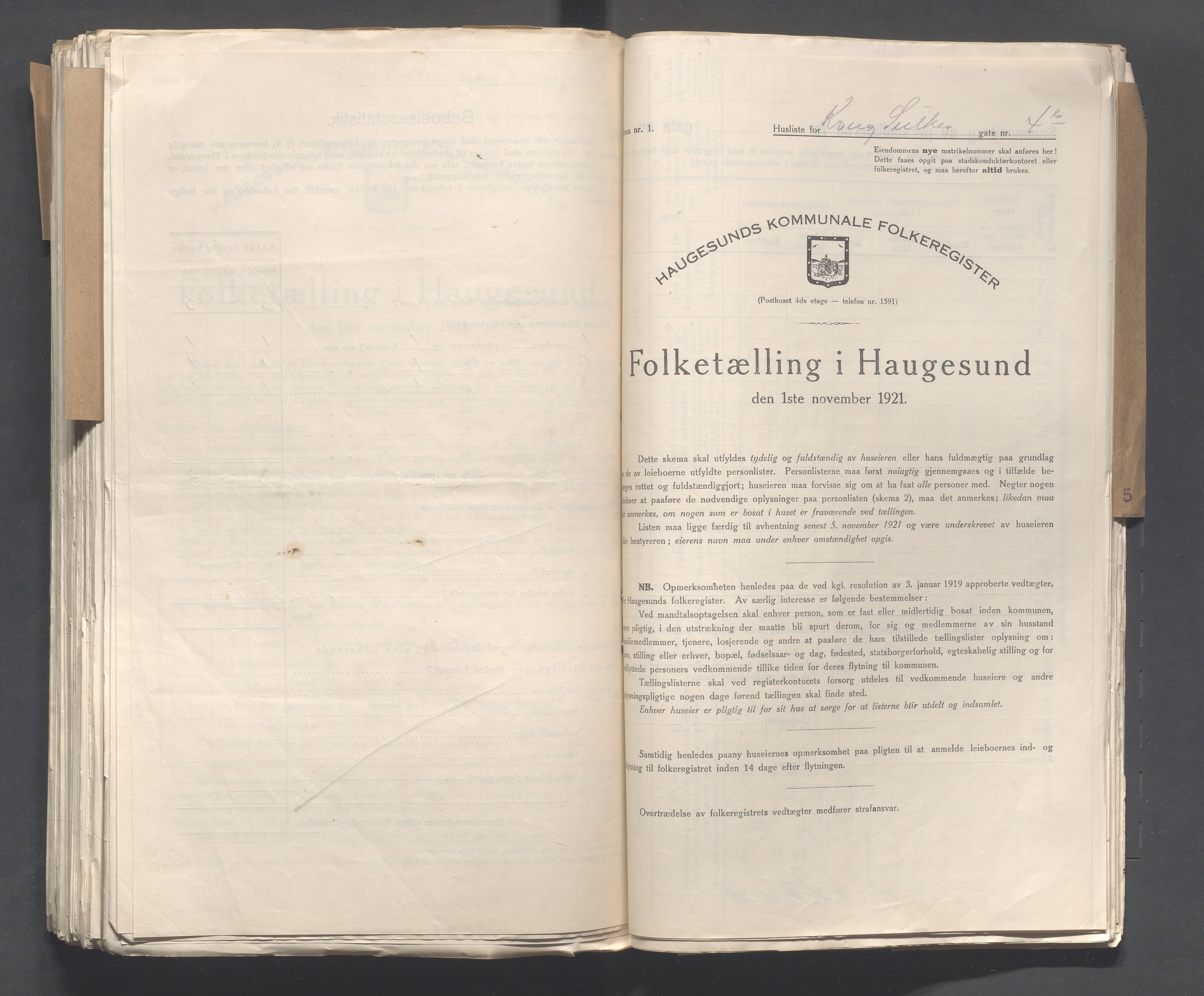 IKAR, Kommunal folketelling 1.11.1921 for Haugesund, 1921, s. 2943