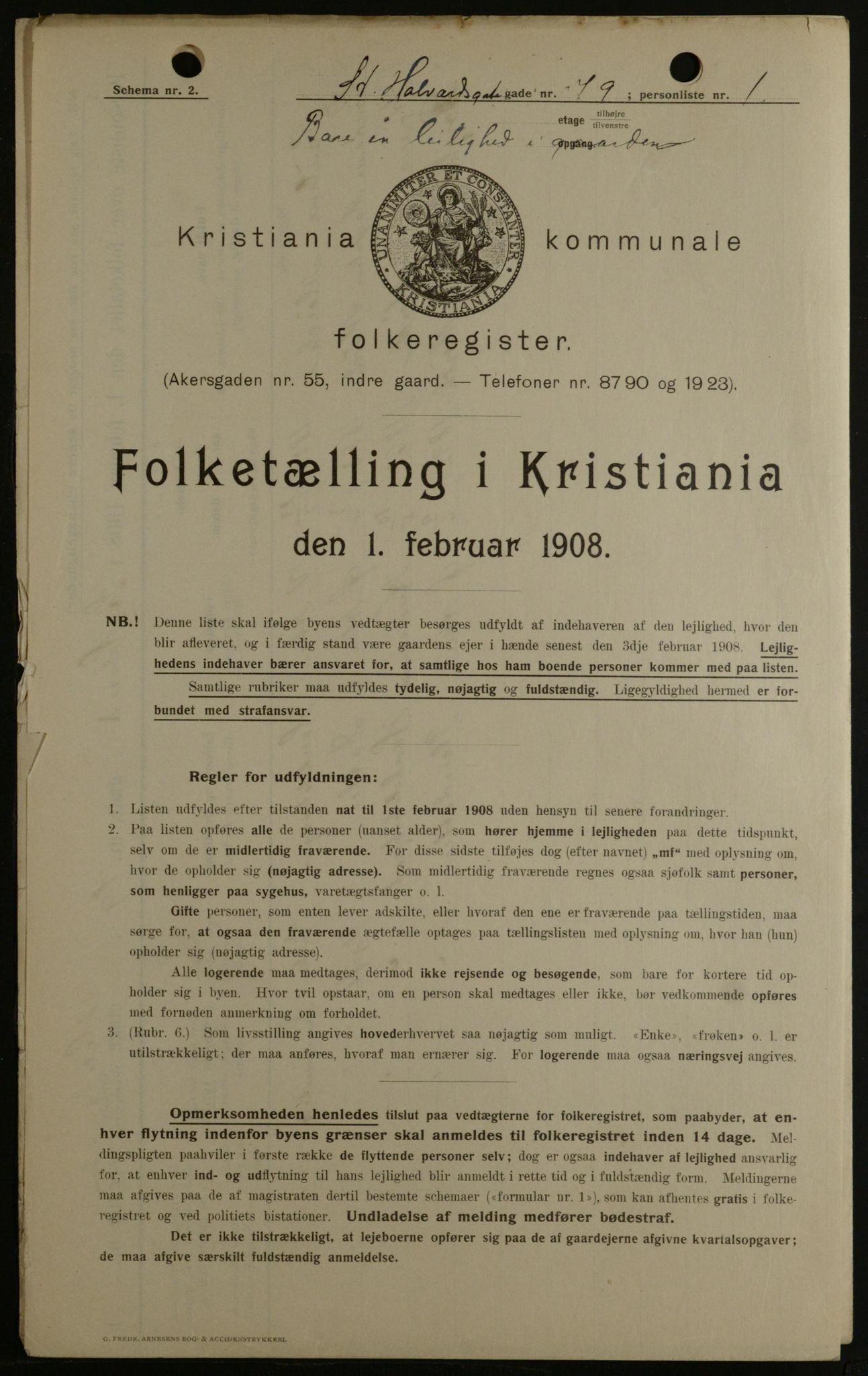 OBA, Kommunal folketelling 1.2.1908 for Kristiania kjøpstad, 1908, s. 79229