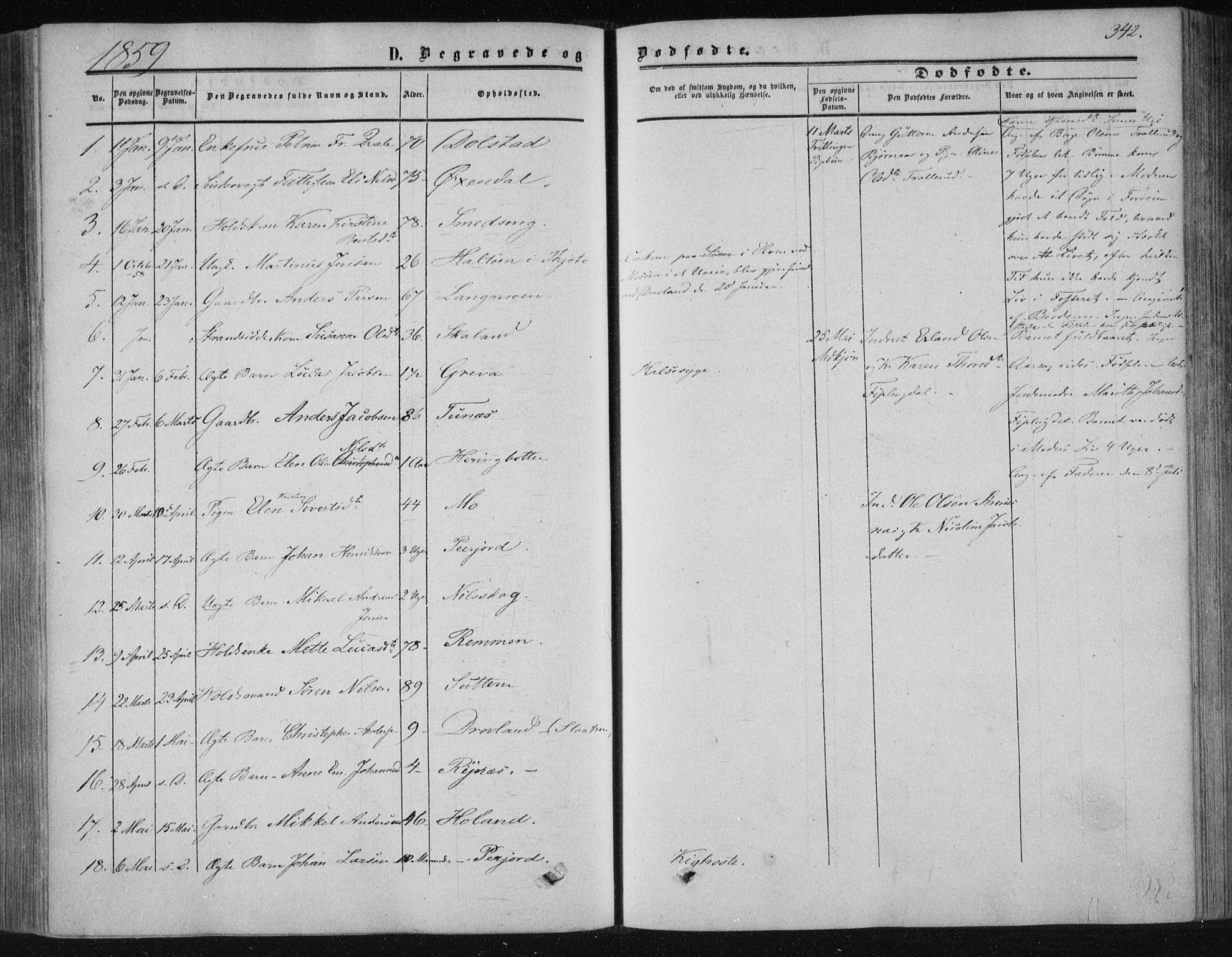 Ministerialprotokoller, klokkerbøker og fødselsregistre - Nordland, SAT/A-1459/820/L0293: Ministerialbok nr. 820A14, 1855-1865, s. 342