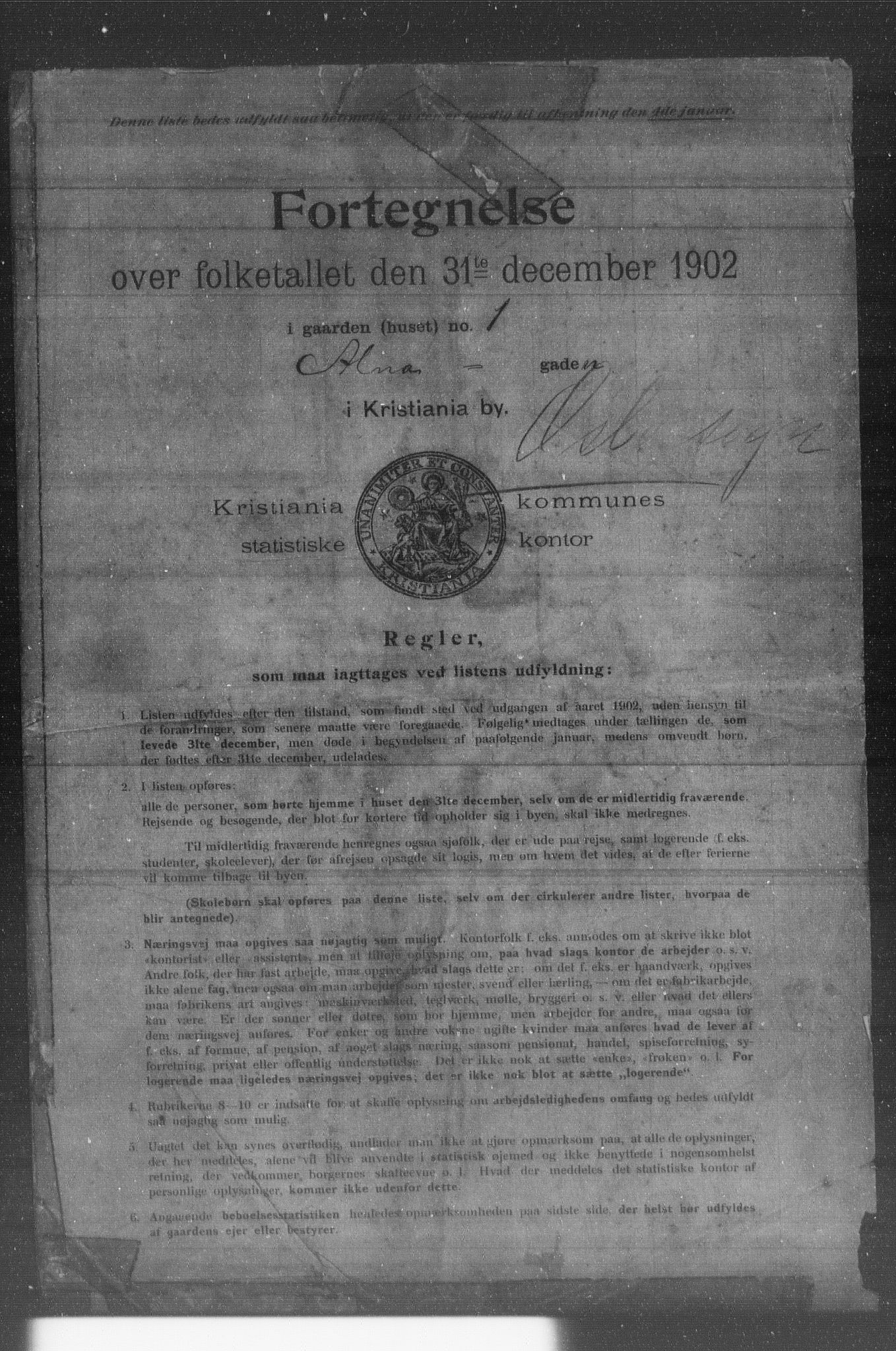 OBA, Kommunal folketelling 31.12.1902 for Kristiania kjøpstad, 1902, s. 115