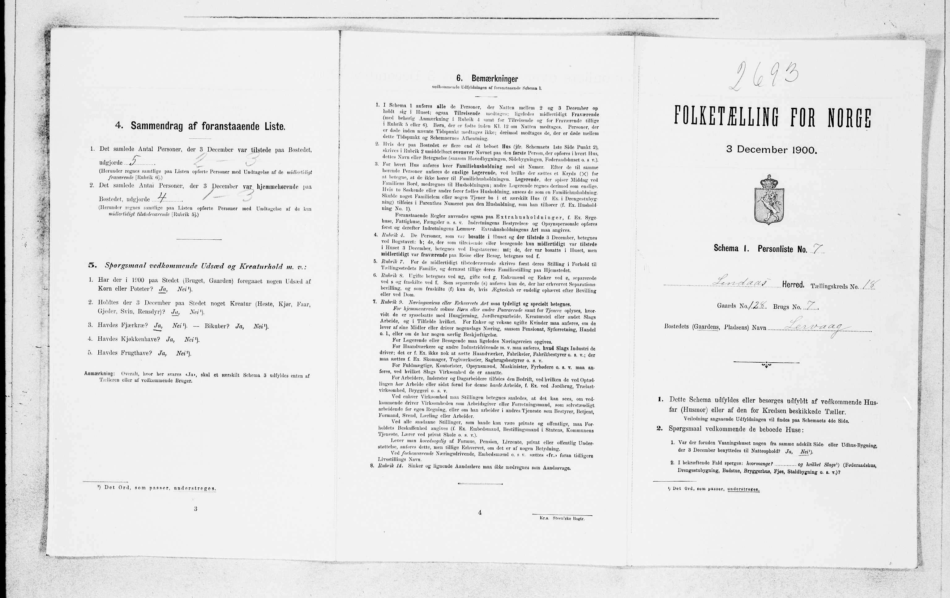 SAB, Folketelling 1900 for 1263 Lindås herred, 1900, s. 1450