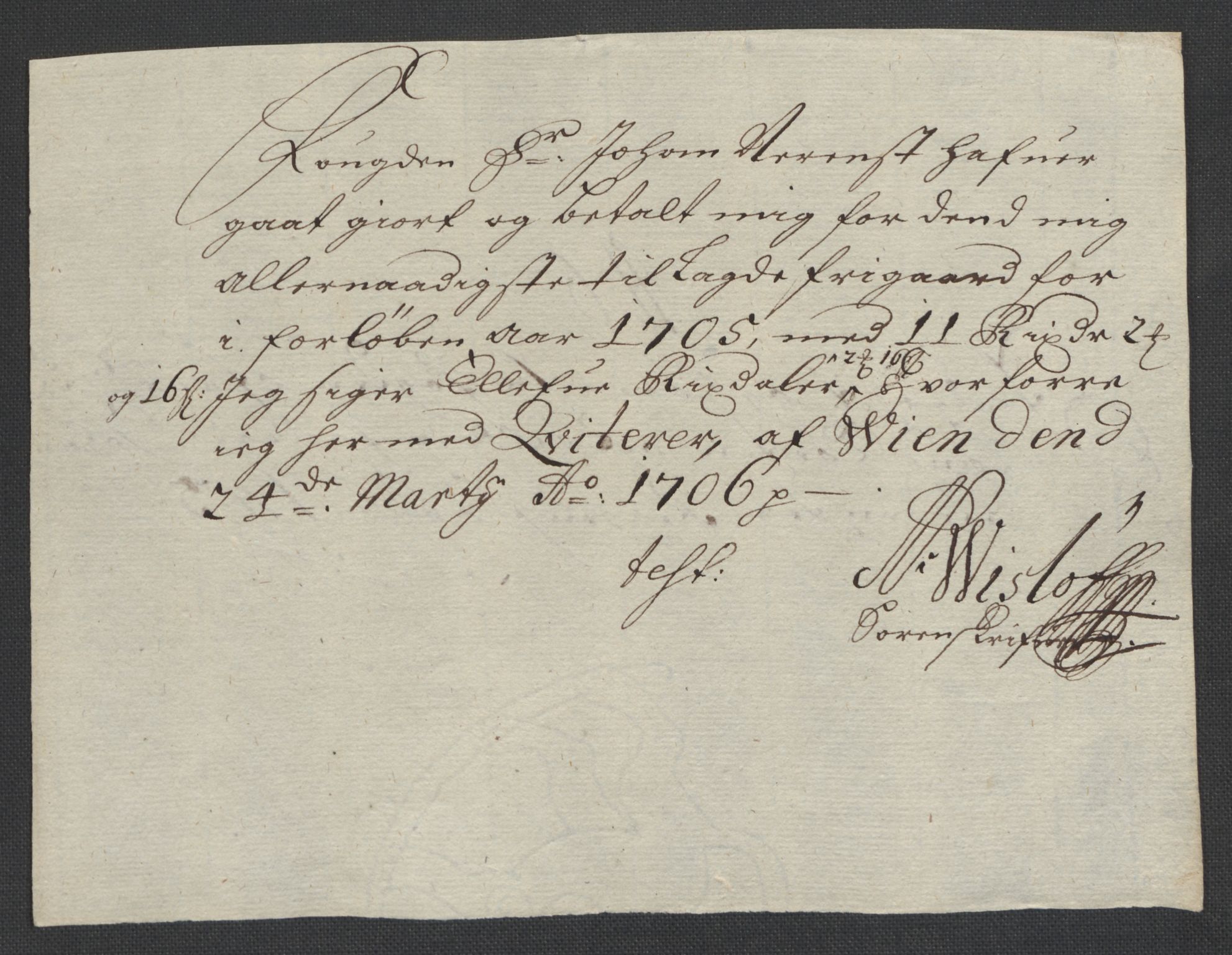 Rentekammeret inntil 1814, Reviderte regnskaper, Fogderegnskap, RA/EA-4092/R18/L1303: Fogderegnskap Hadeland, Toten og Valdres, 1705, s. 53