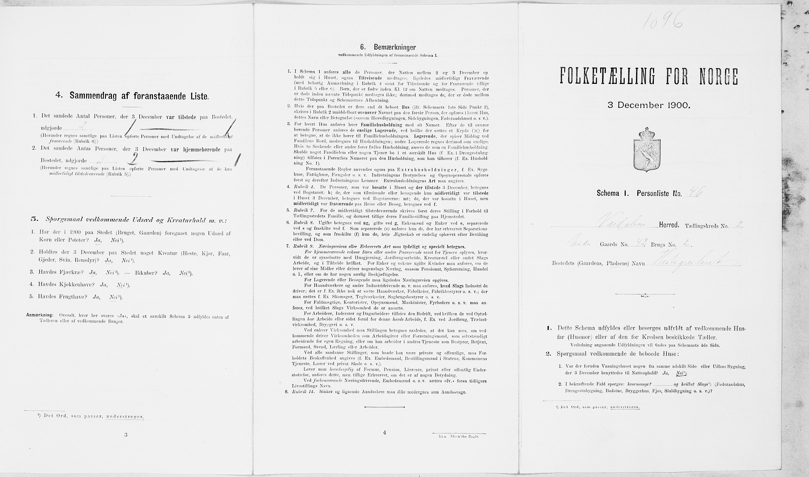 SAT, Folketelling 1900 for 1721 Verdal herred, 1900, s. 399