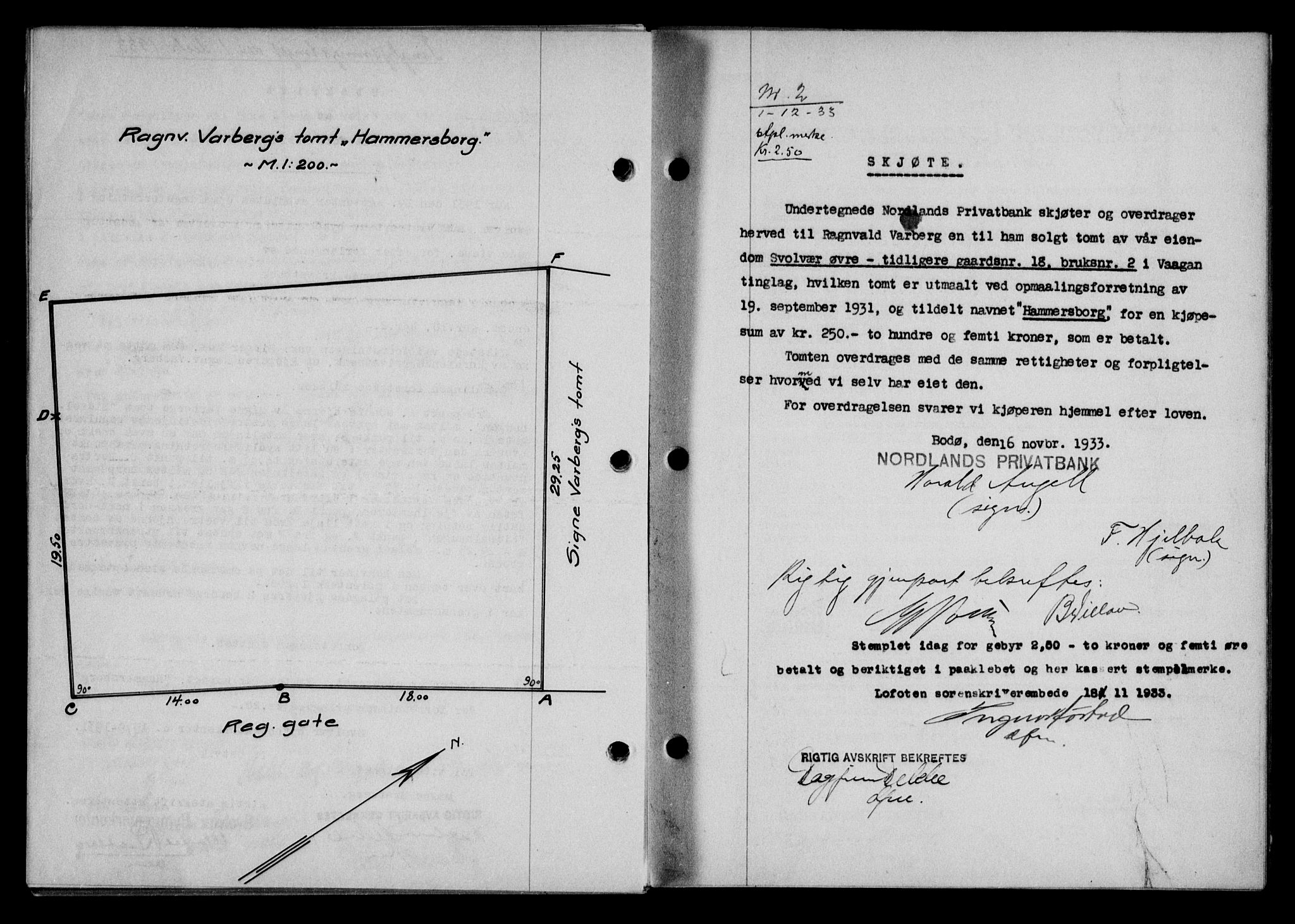 Lofoten sorenskriveri, SAT/A-0017/1/2/2C/L0028b: Pantebok nr. 28b, 1933-1933, Tingl.dato: 01.12.1933