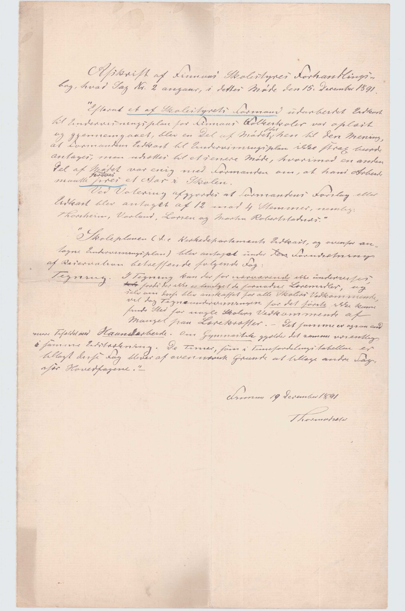 Finnaas kommune. Skulestyret, IKAH/1218a-211/D/Da/L0001/0002: Kronologisk ordna korrespondanse / Kronologisk ordna korrespondanse , 1890-1892, s. 88