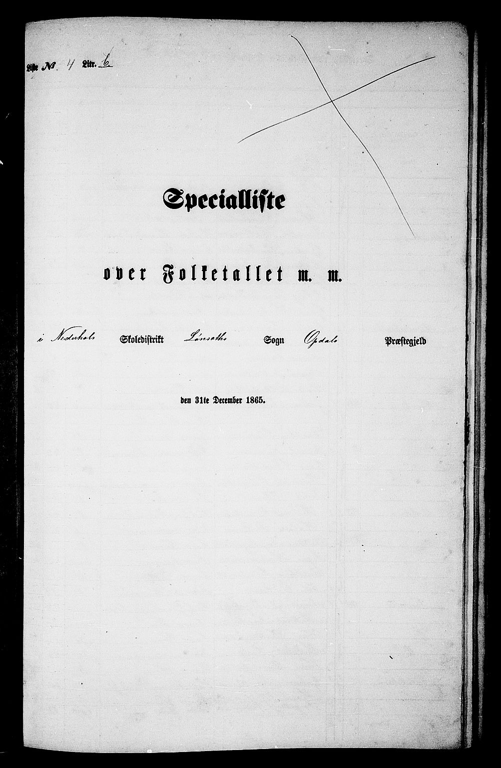 RA, Folketelling 1865 for 1634P Oppdal prestegjeld, 1865, s. 93