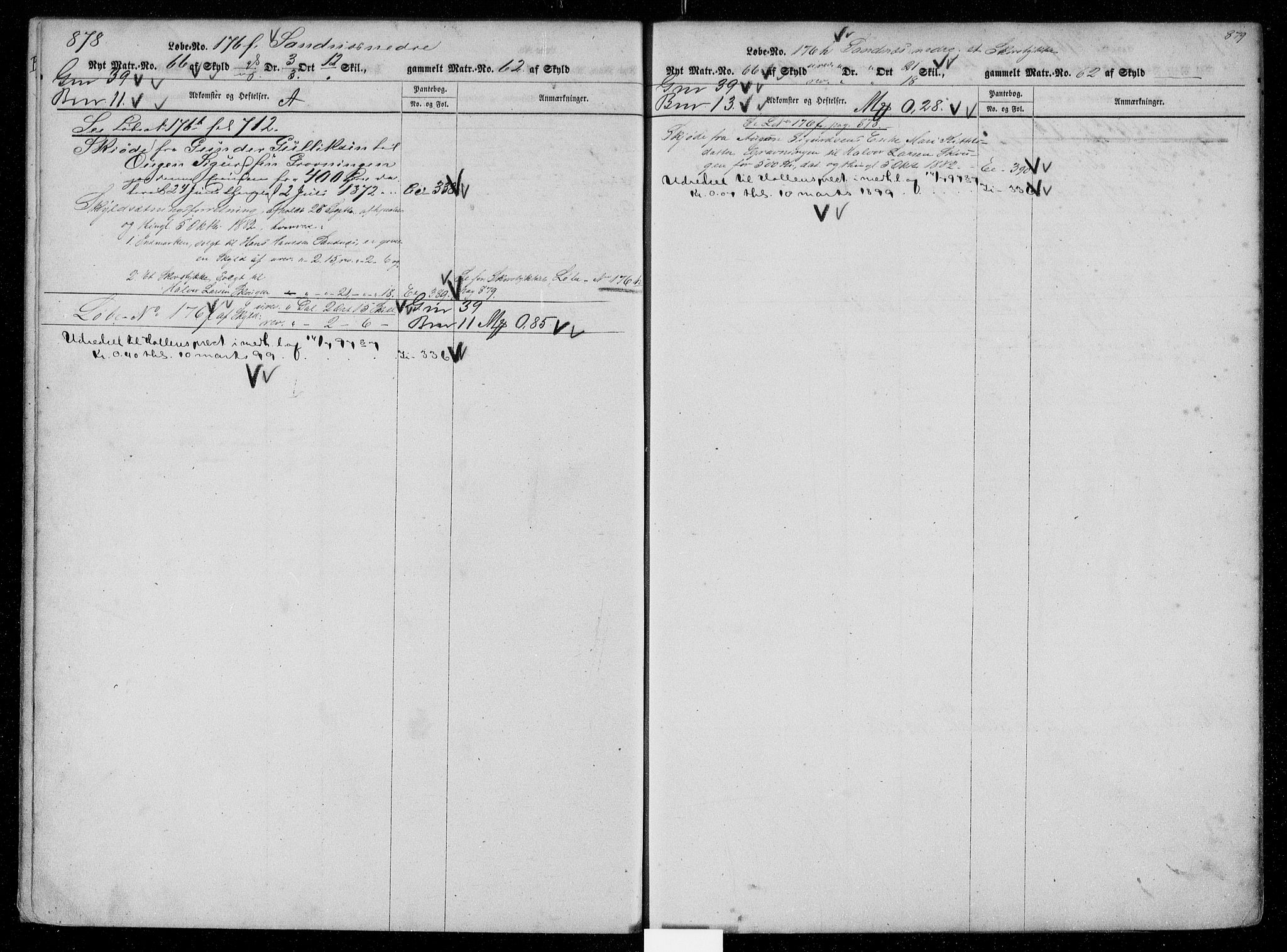 Gjerpen sorenskriveri, AV/SAKO-A-216/G/Gb/Gba/L0008b: Panteregister nr. I 8b, s. 878-879