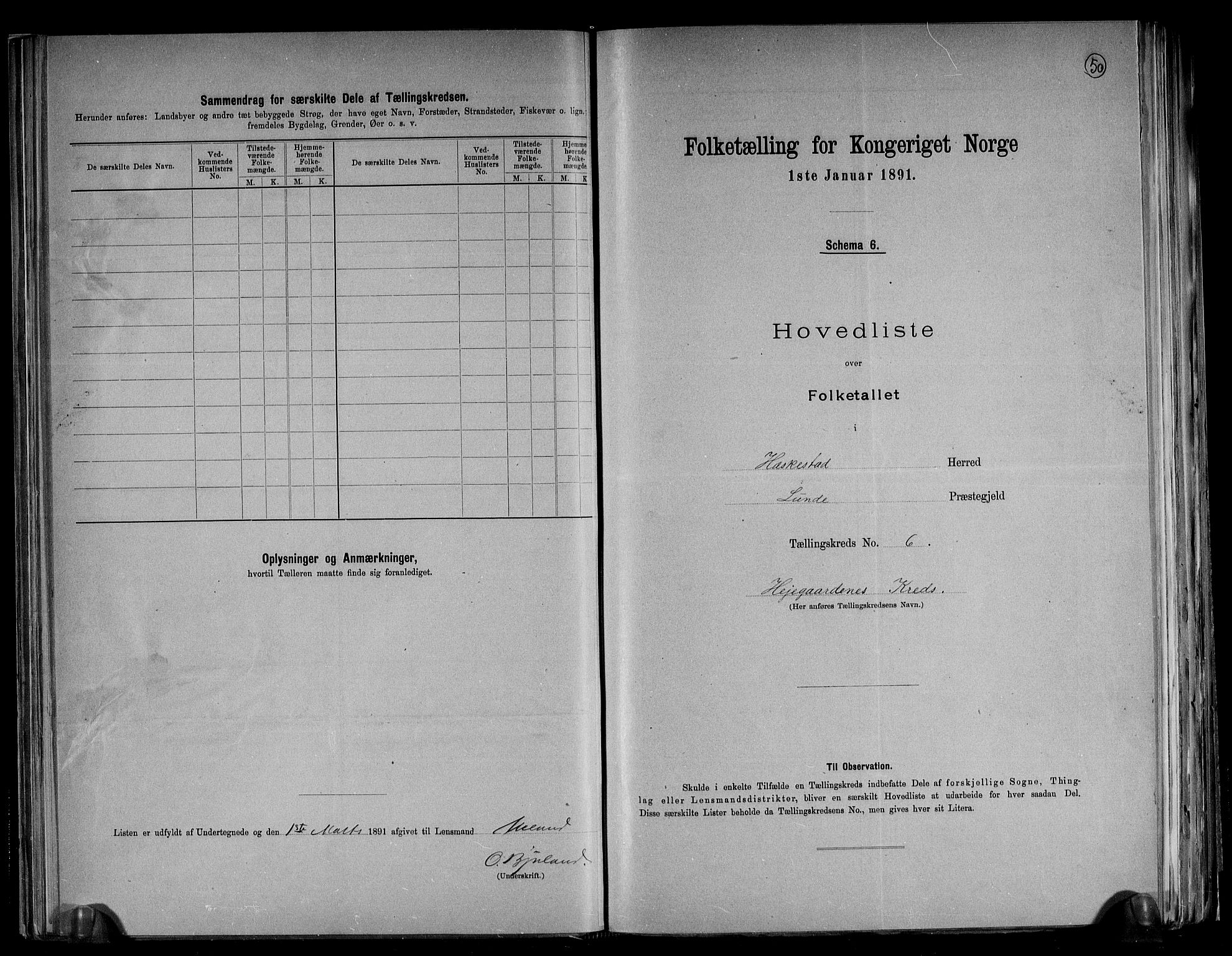 RA, Folketelling 1891 for 1113 Heskestad herred, 1891, s. 15