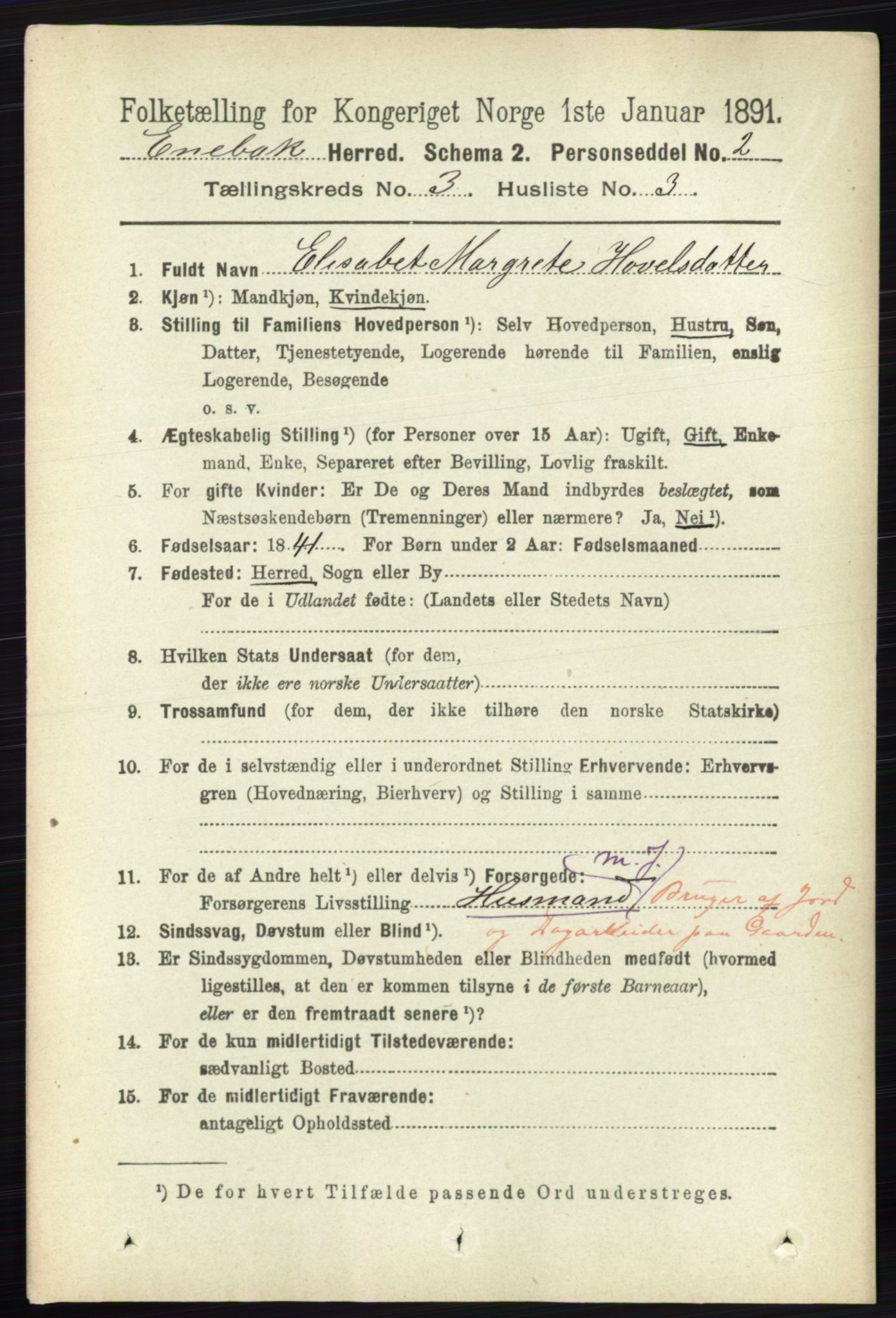 RA, Folketelling 1891 for 0229 Enebakk herred, 1891, s. 1134