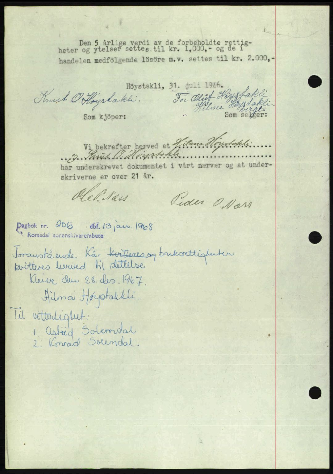 Romsdal sorenskriveri, AV/SAT-A-4149/1/2/2C: Pantebok nr. A20, 1946-1946, Dagboknr: 1466/1946