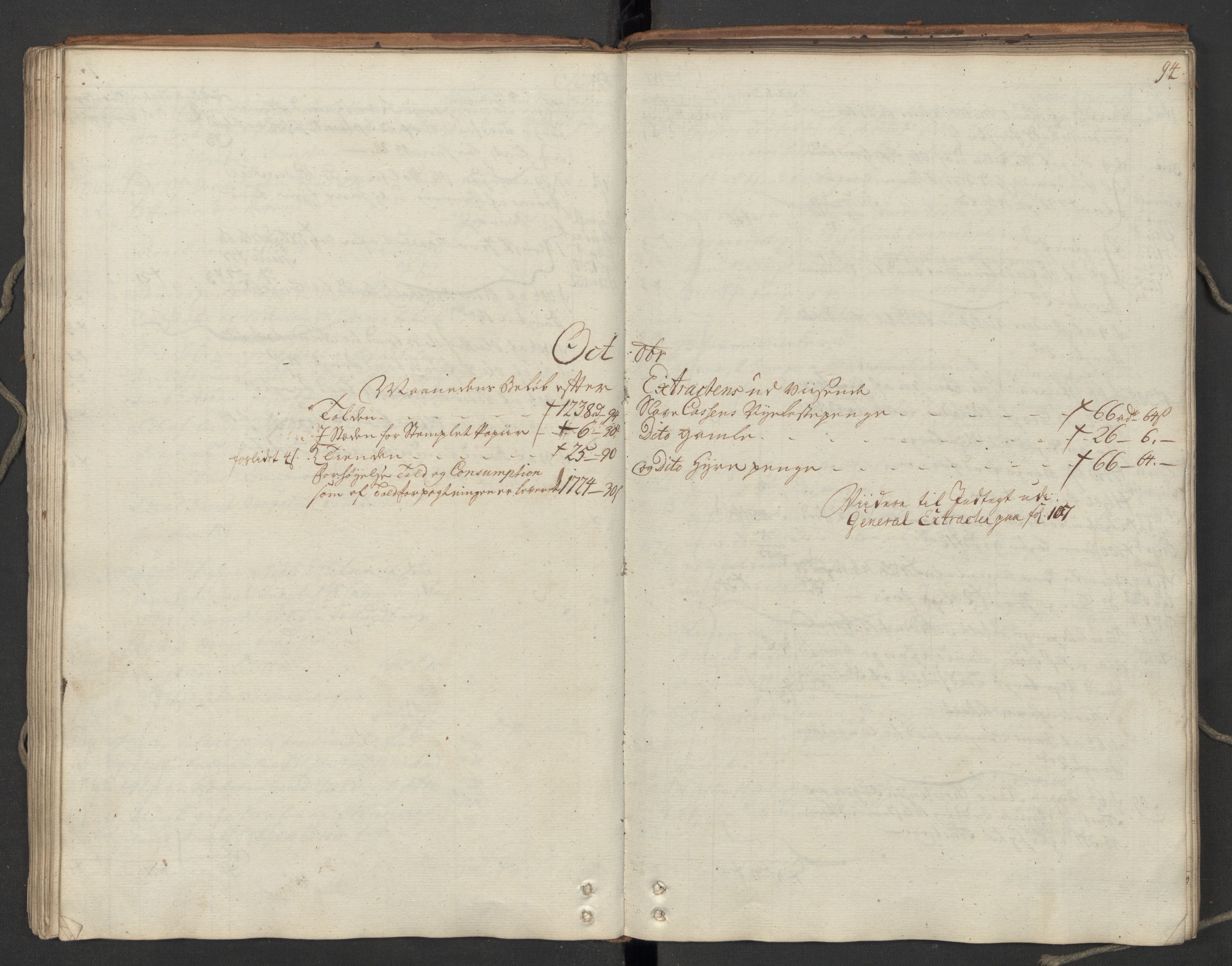 Generaltollkammeret, tollregnskaper, AV/RA-EA-5490/R06/L0064/0001: Tollregnskaper Kristiania / Utgående hovedtollbok, 1762, s. 93b-94a