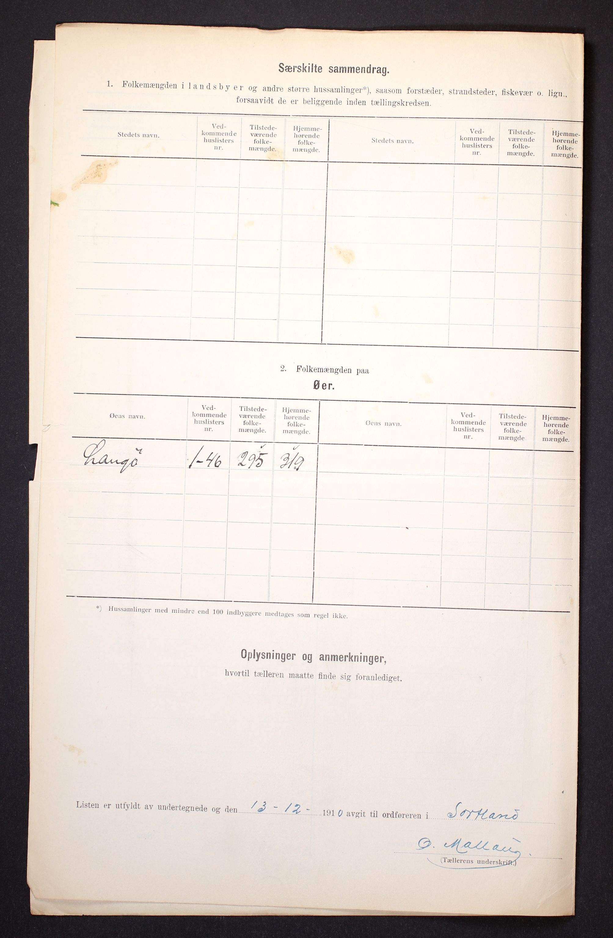 RA, Folketelling 1910 for 1870 Sortland herred, 1910, s. 6