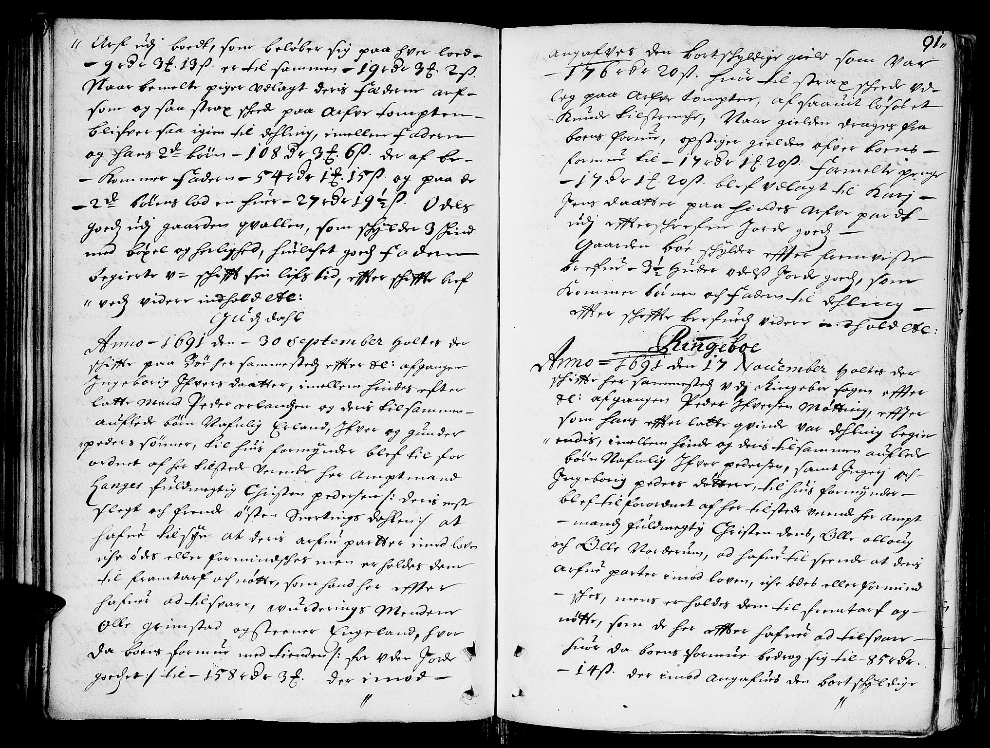 Sorenskriverier i Gudbrandsdalen, SAH/TING-036/J/Ja/Jab/L0001: Skifteprotokoll - Sør-Gudbrandsdal, 1682-1721, s. 90b-91a