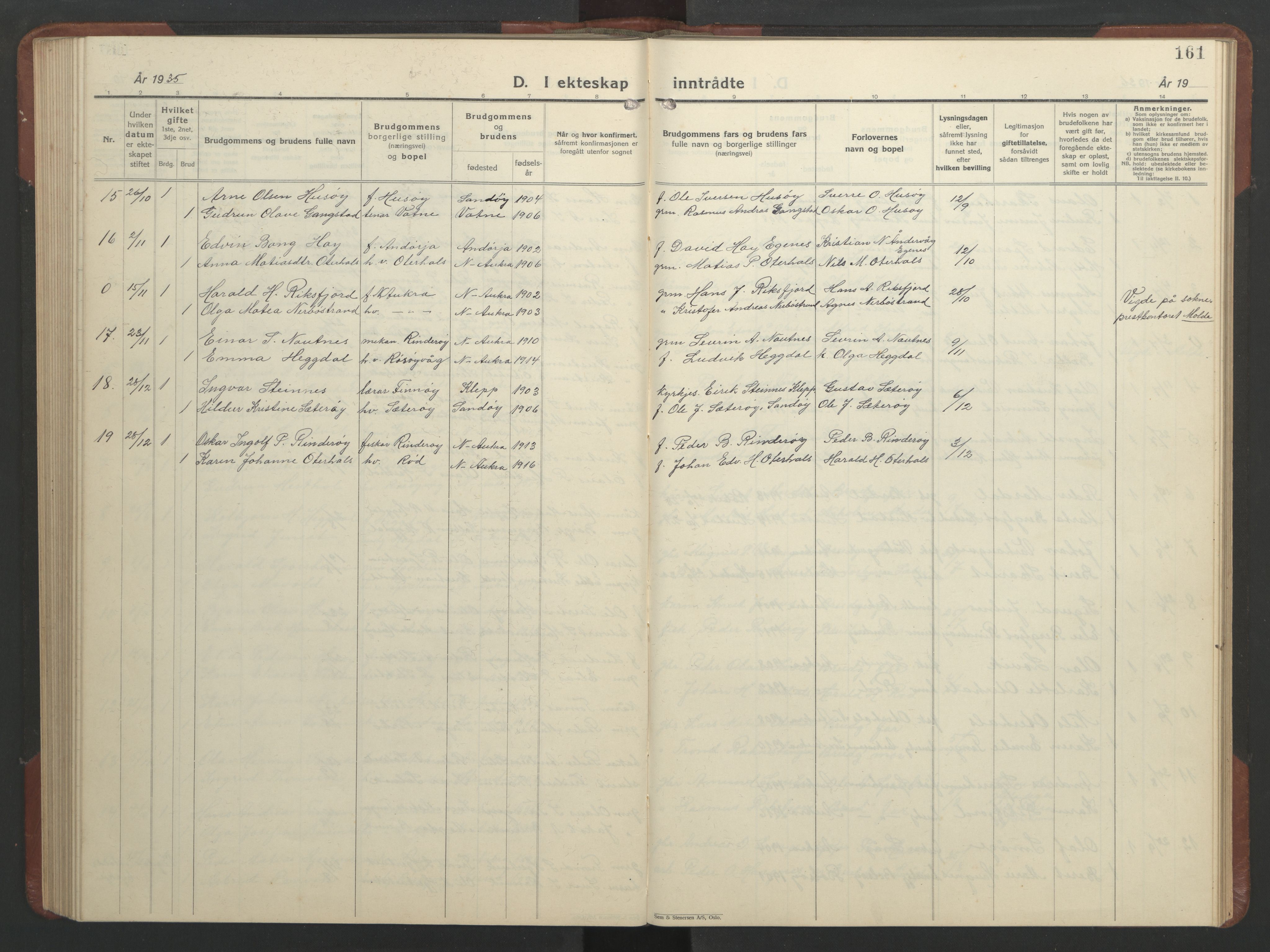 Ministerialprotokoller, klokkerbøker og fødselsregistre - Møre og Romsdal, SAT/A-1454/560/L0726: Klokkerbok nr. 560C03, 1928-1952, s. 161