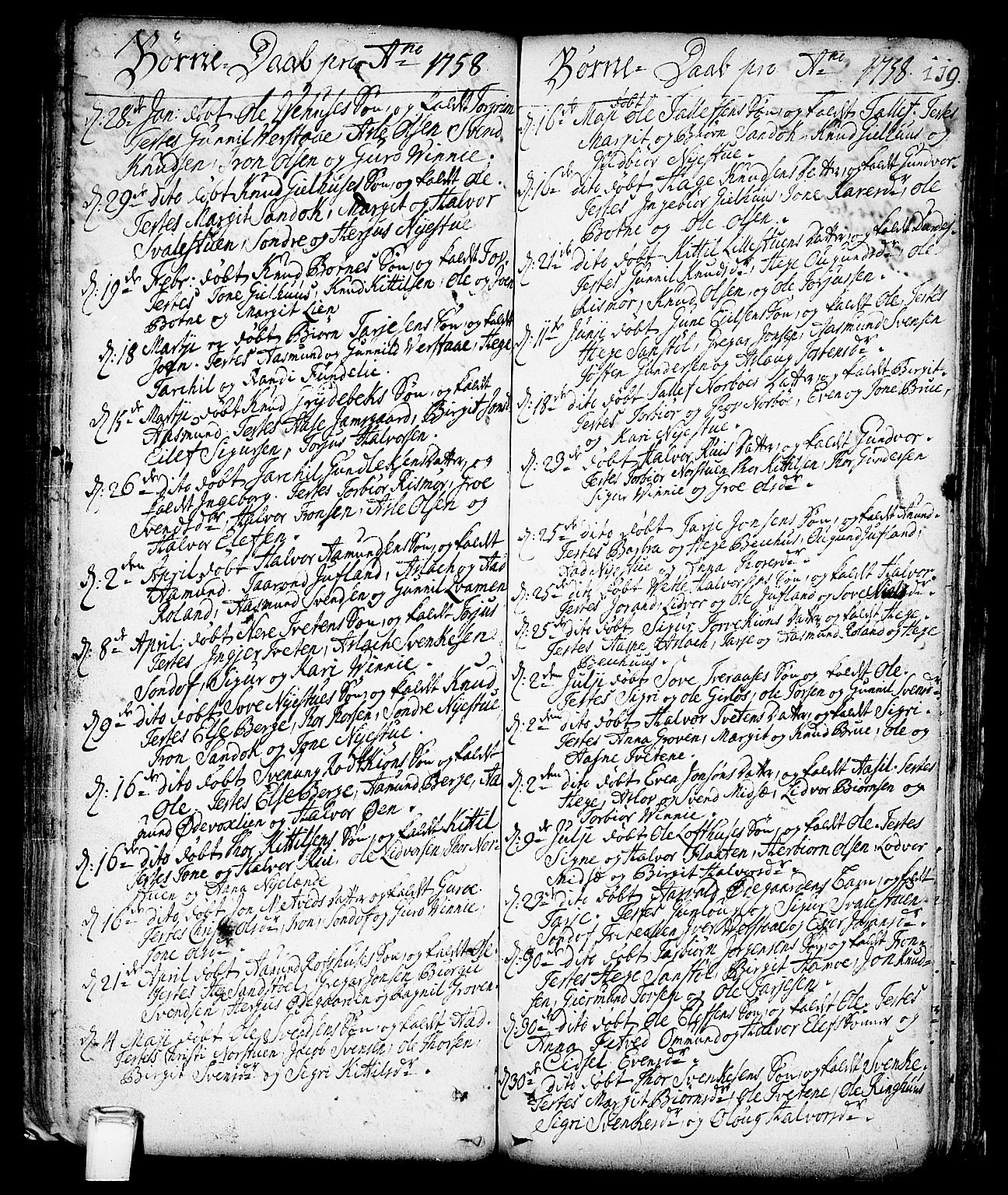 Vinje kirkebøker, SAKO/A-312/F/Fa/L0001: Ministerialbok nr. I 1, 1717-1766, s. 119