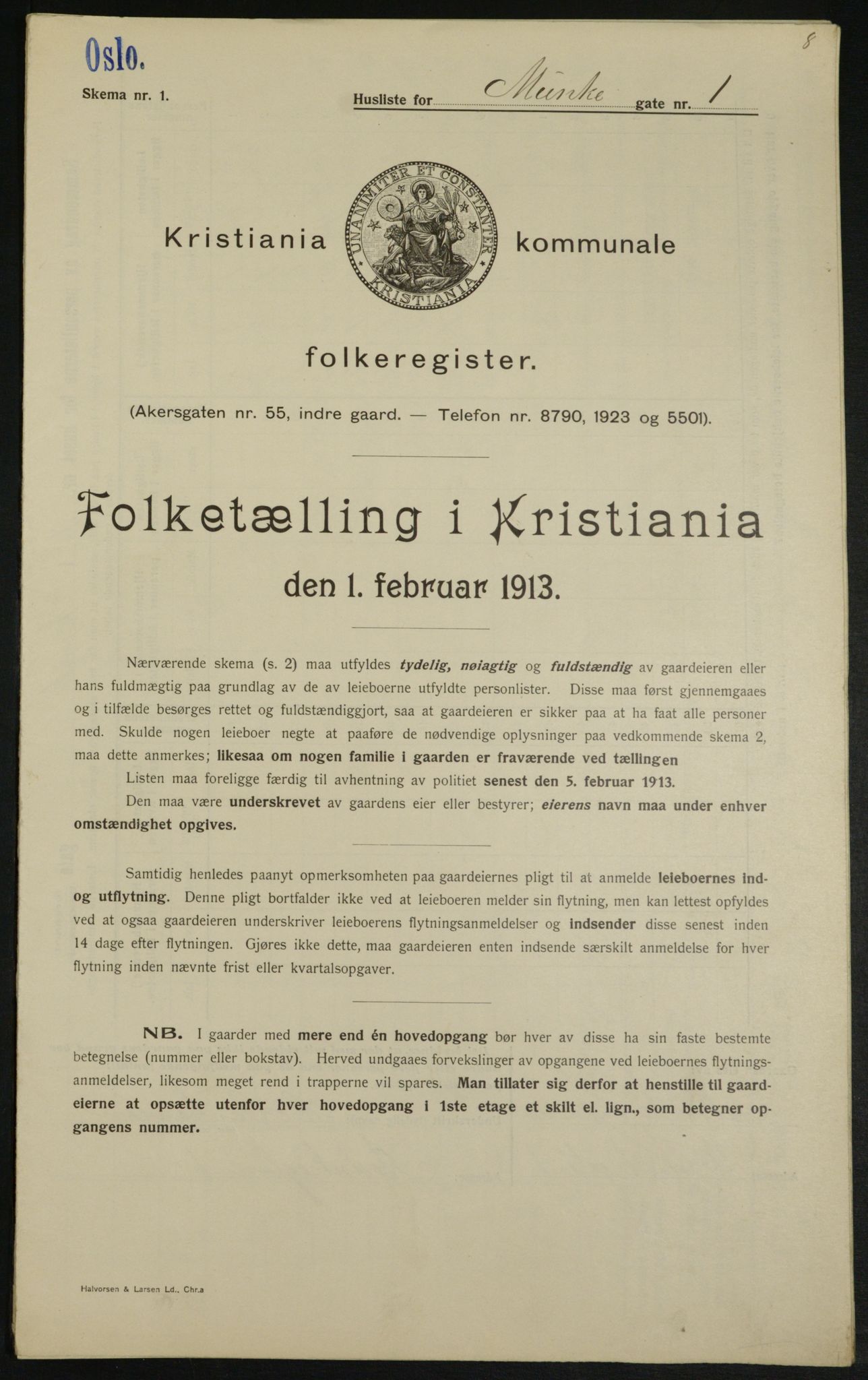 OBA, Kommunal folketelling 1.2.1913 for Kristiania, 1913, s. 67884