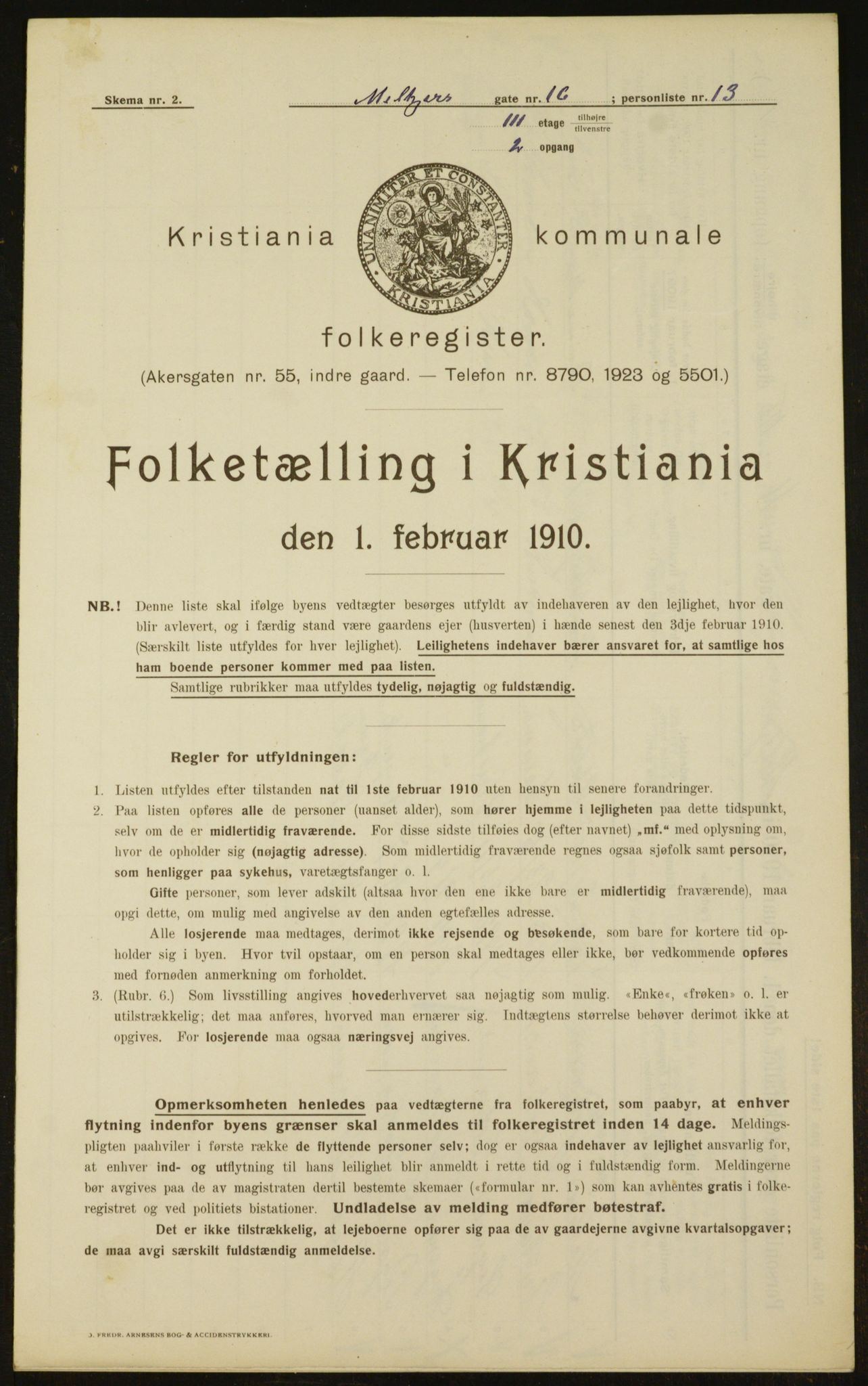 OBA, Kommunal folketelling 1.2.1910 for Kristiania, 1910, s. 63203