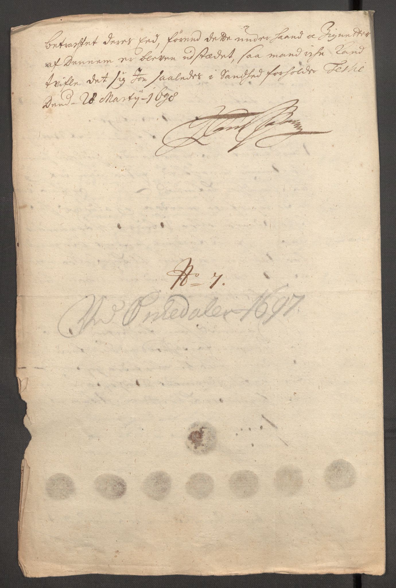 Rentekammeret inntil 1814, Reviderte regnskaper, Fogderegnskap, RA/EA-4092/R60/L3947: Fogderegnskap Orkdal og Gauldal, 1697, s. 221