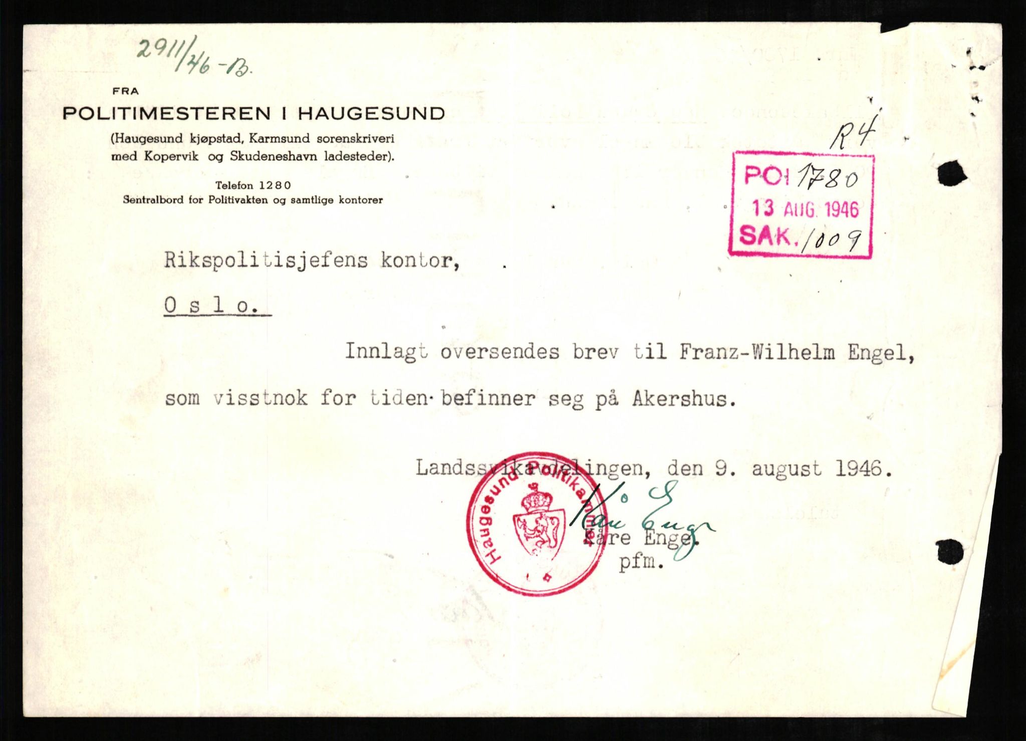 Forsvaret, Forsvarets overkommando II, RA/RAFA-3915/D/Db/L0007: CI Questionaires. Tyske okkupasjonsstyrker i Norge. Tyskere., 1945-1946, s. 205