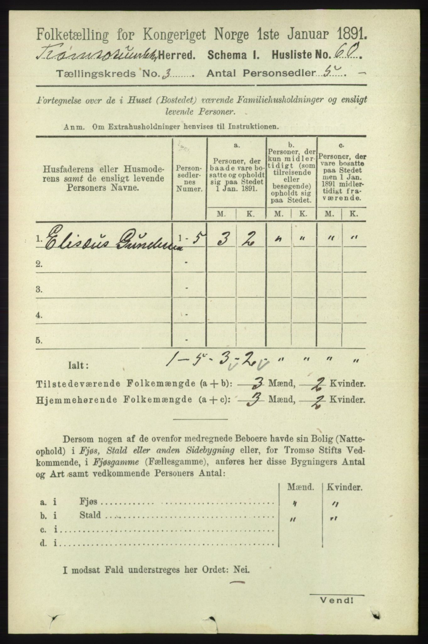 RA, Folketelling 1891 for 1934 Tromsøysund herred, 1891, s. 996