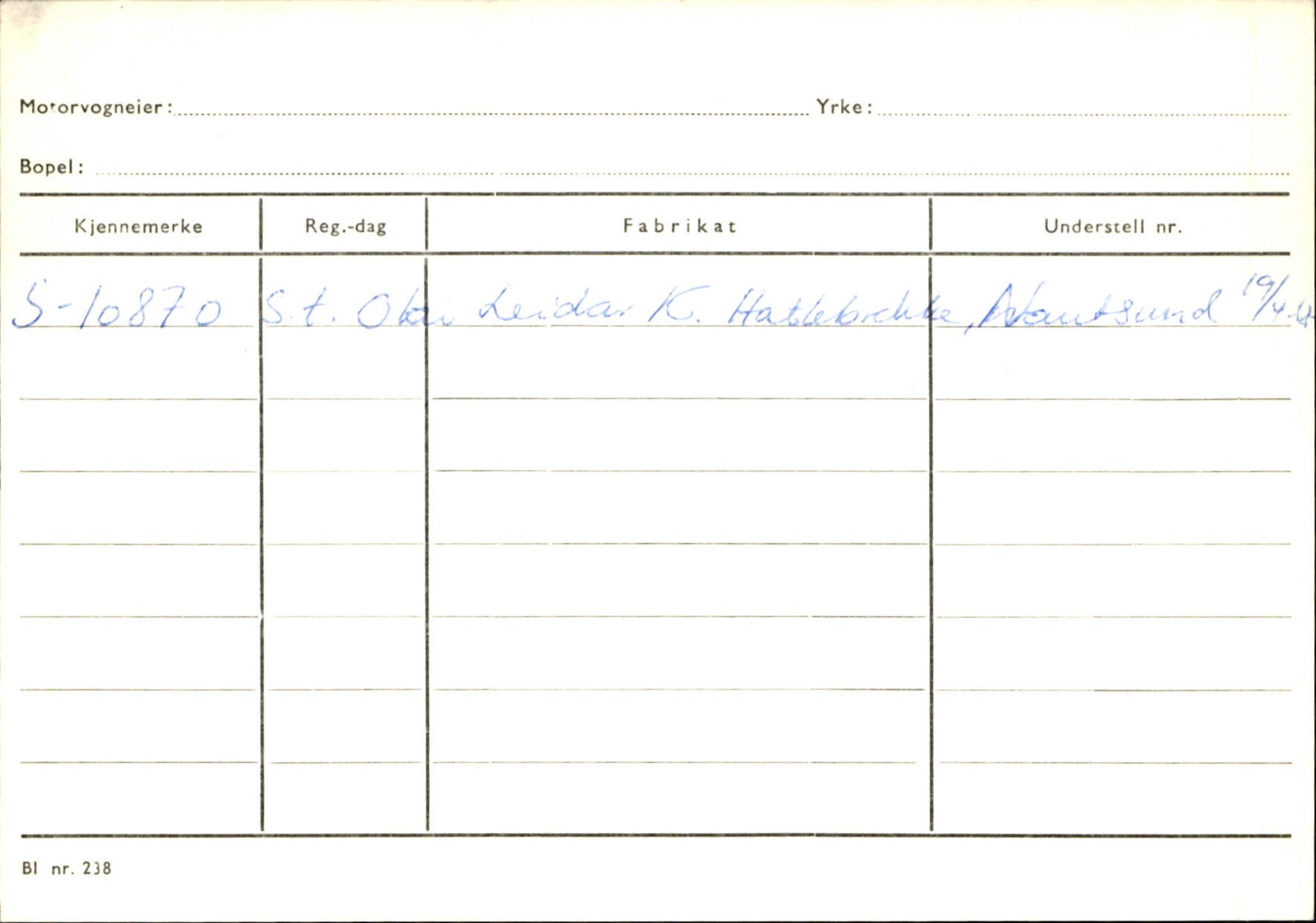 Statens vegvesen, Sogn og Fjordane vegkontor, AV/SAB-A-5301/4/F/L0125: Eigarregister Sogndal V-Å. Aurland A-Å. Fjaler A-N, 1945-1975, s. 265