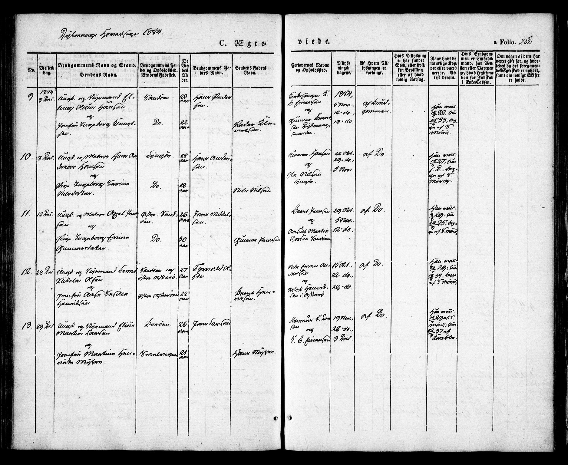 Dypvåg sokneprestkontor, AV/SAK-1111-0007/F/Fa/Faa/L0005: Ministerialbok nr. A 5, 1841-1854, s. 252