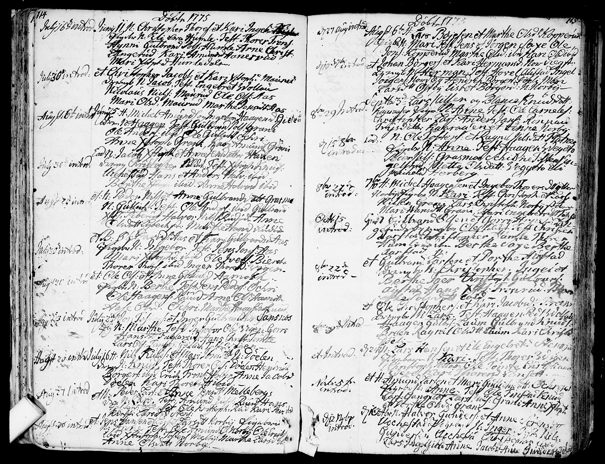 Nannestad prestekontor Kirkebøker, AV/SAO-A-10414a/F/Fa/L0007: Ministerialbok nr. I 7, 1754-1791, s. 114-115