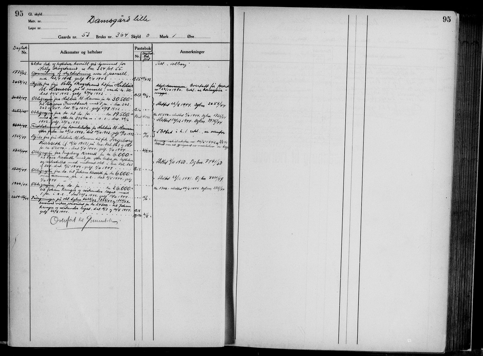 Midhordland sorenskriveri, AV/SAB-A-3001/1/G/Ga/Gab/L0117: Panteregister nr. II.A.b.117, s. 95