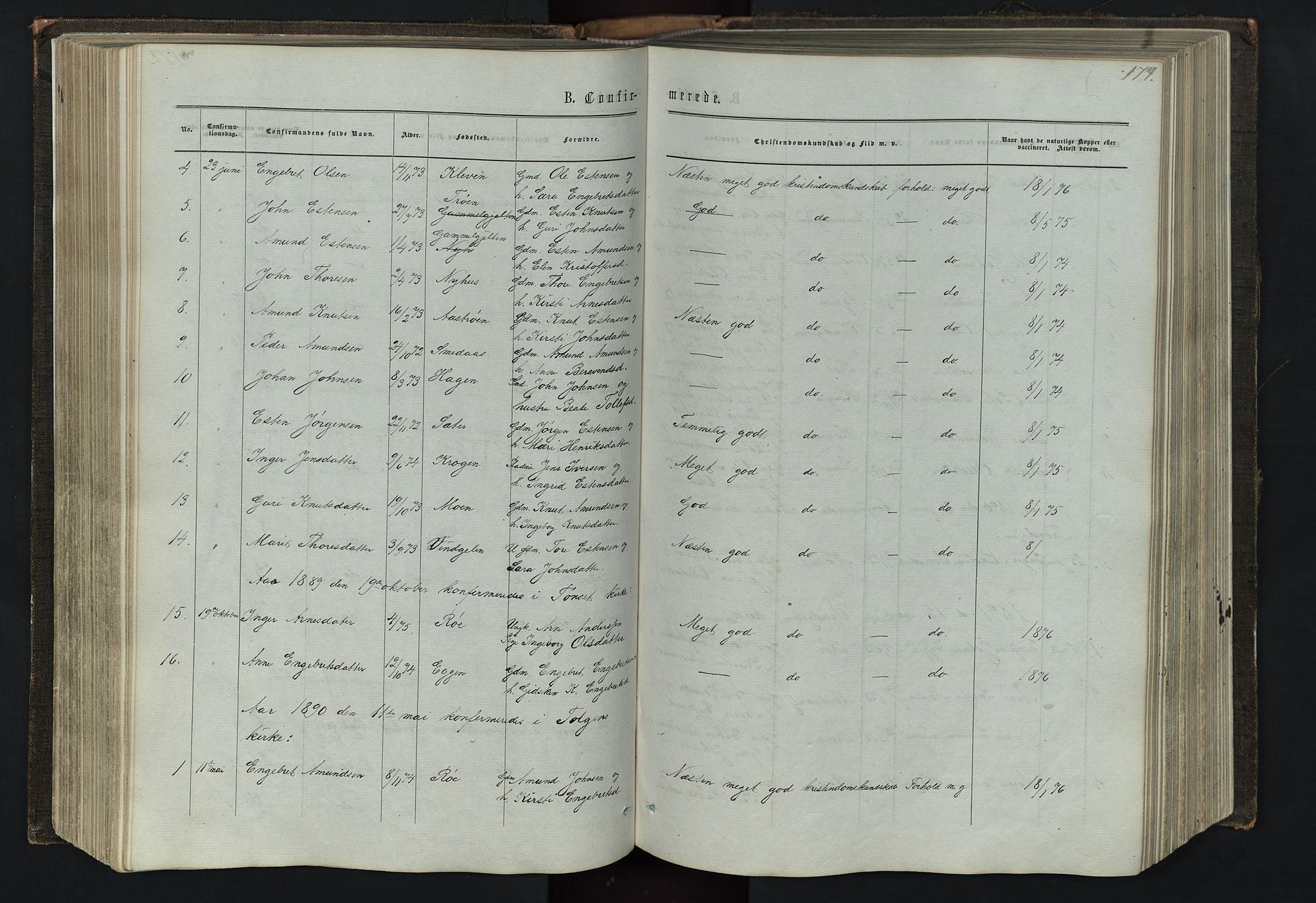Tolga prestekontor, AV/SAH-PREST-062/L/L0005: Klokkerbok nr. 5, 1862-1893, s. 174