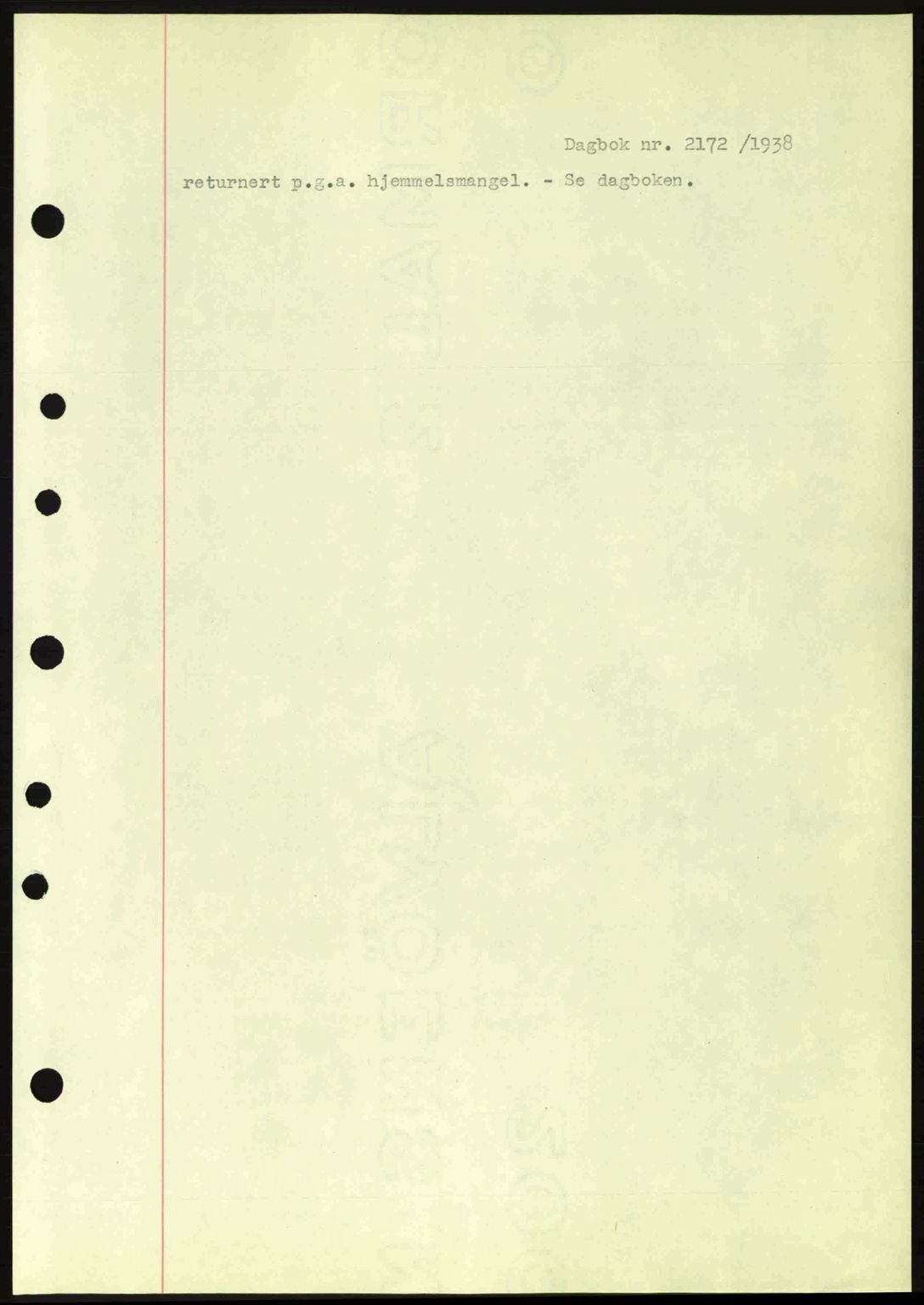 Moss sorenskriveri, SAO/A-10168: Pantebok nr. B6, 1938-1938, Dagboknr: 2172/1938