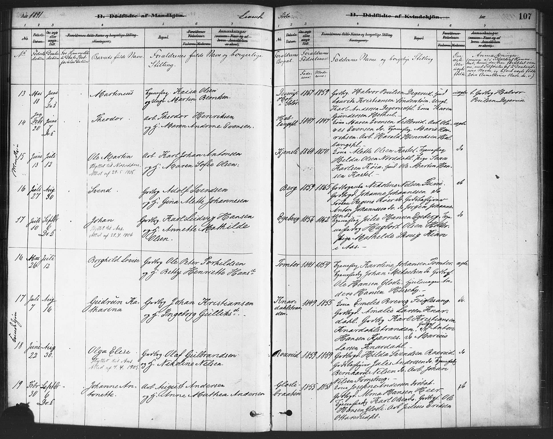 Drøbak prestekontor Kirkebøker, AV/SAO-A-10142a/F/Fc/L0002: Ministerialbok nr. III 2, 1878-1891, s. 107