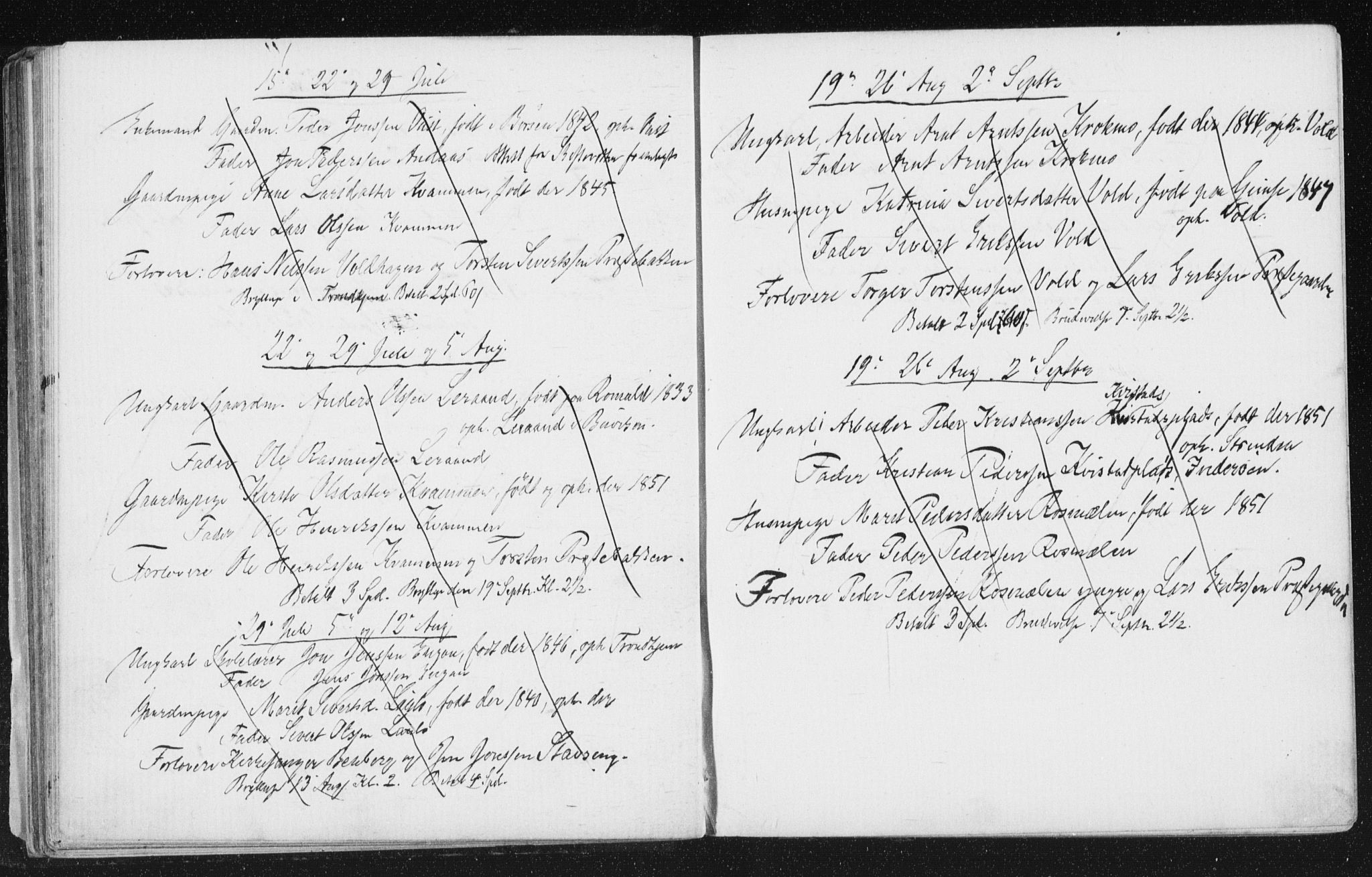 Melhus sokneprestkontor, AV/SAT-A-1141/1/I/I1/I1f/L0010: Lysningsprotokoll nr. 691.I.1F10, 1867-1894