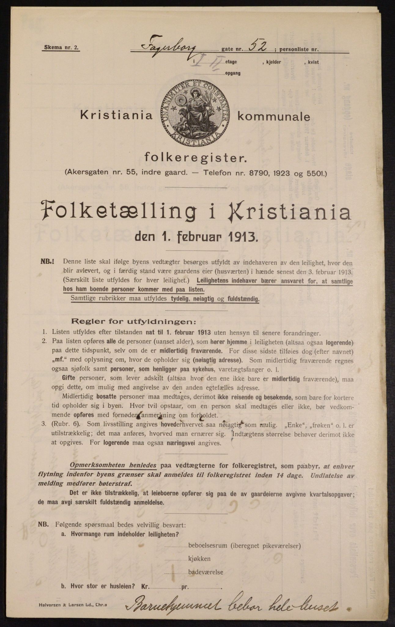 OBA, Kommunal folketelling 1.2.1913 for Kristiania, 1913, s. 23187