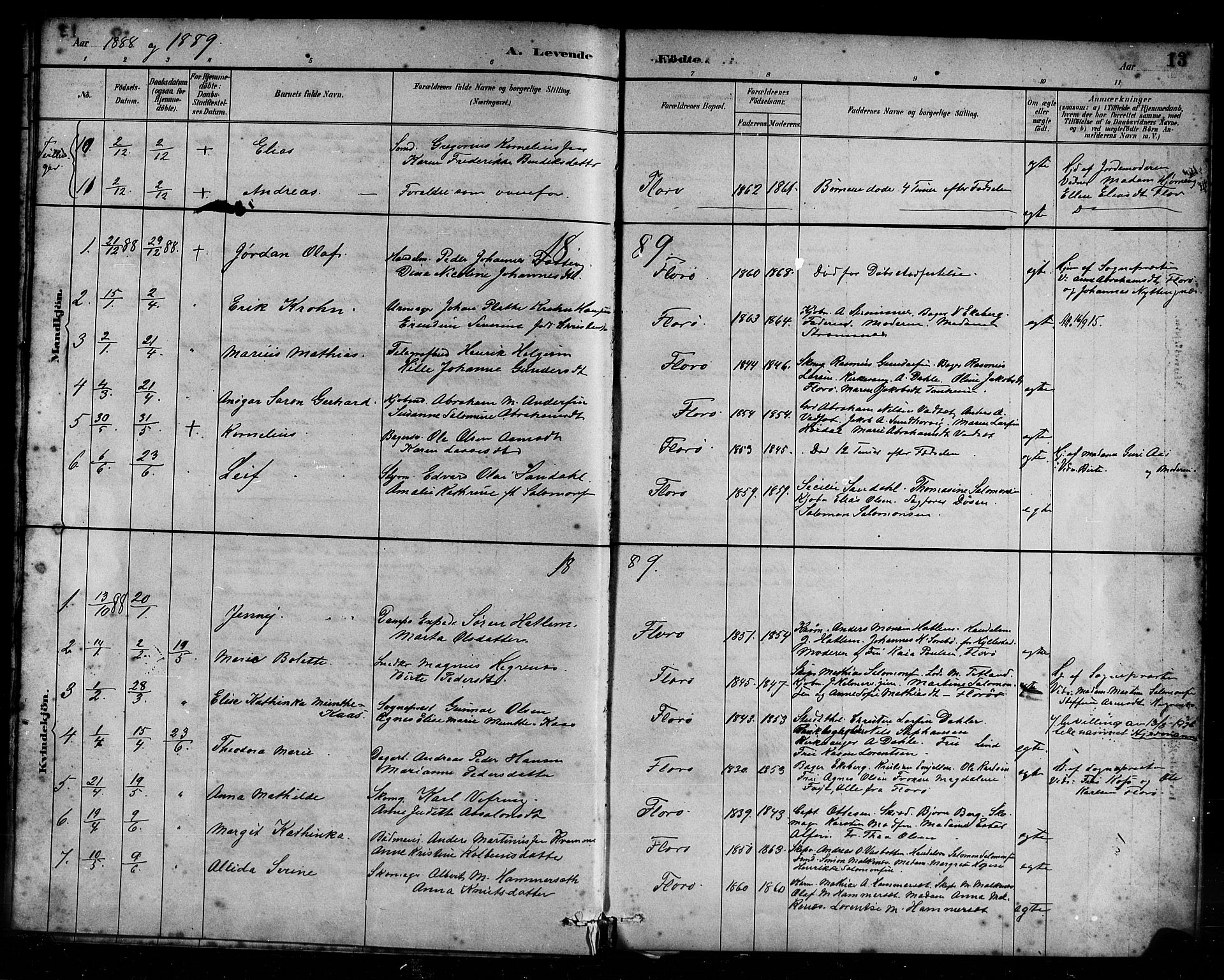 Kinn sokneprestembete, AV/SAB-A-80801/H/Haa/Haac/L0001: Ministerialbok nr. C 1, 1883-1894, s. 13