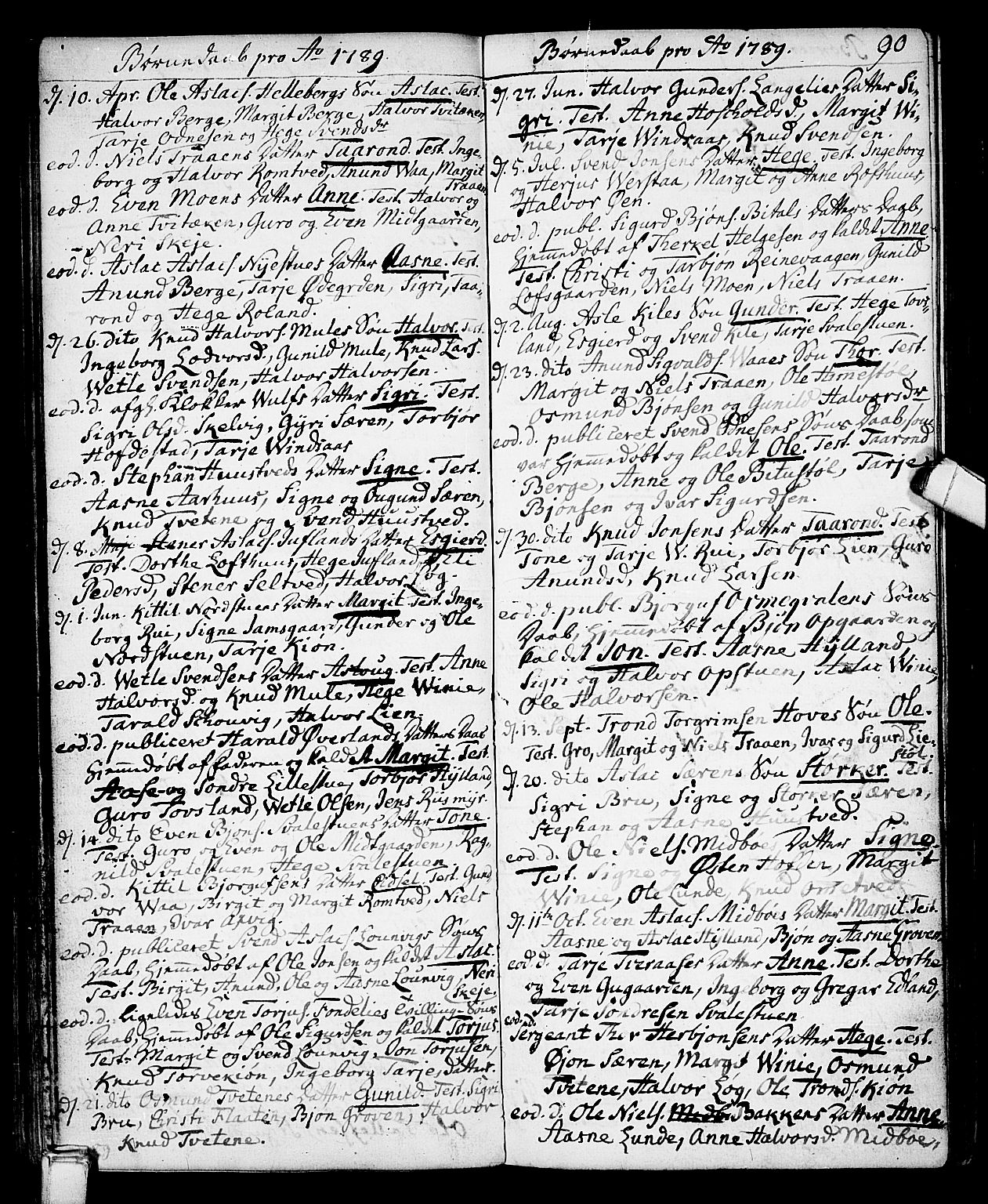 Vinje kirkebøker, AV/SAKO-A-312/F/Fa/L0002: Ministerialbok nr. I 2, 1767-1814, s. 90