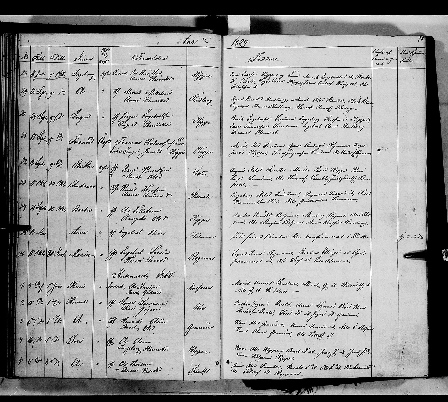 Nord-Aurdal prestekontor, AV/SAH-PREST-132/H/Ha/Haa/L0006: Ministerialbok nr. 6, 1842-1863, s. 38