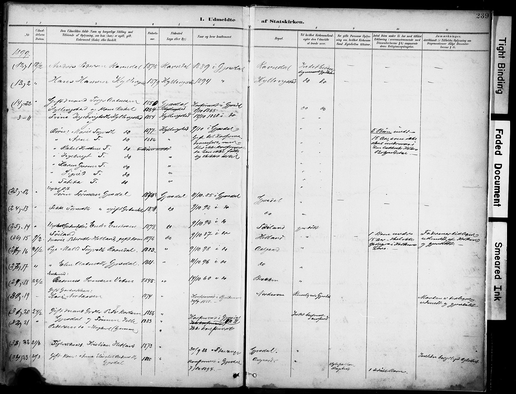 Lye sokneprestkontor, SAST/A-101794/001/30BA/L0012: Ministerialbok nr. A 11, 1896-1909, s. 239