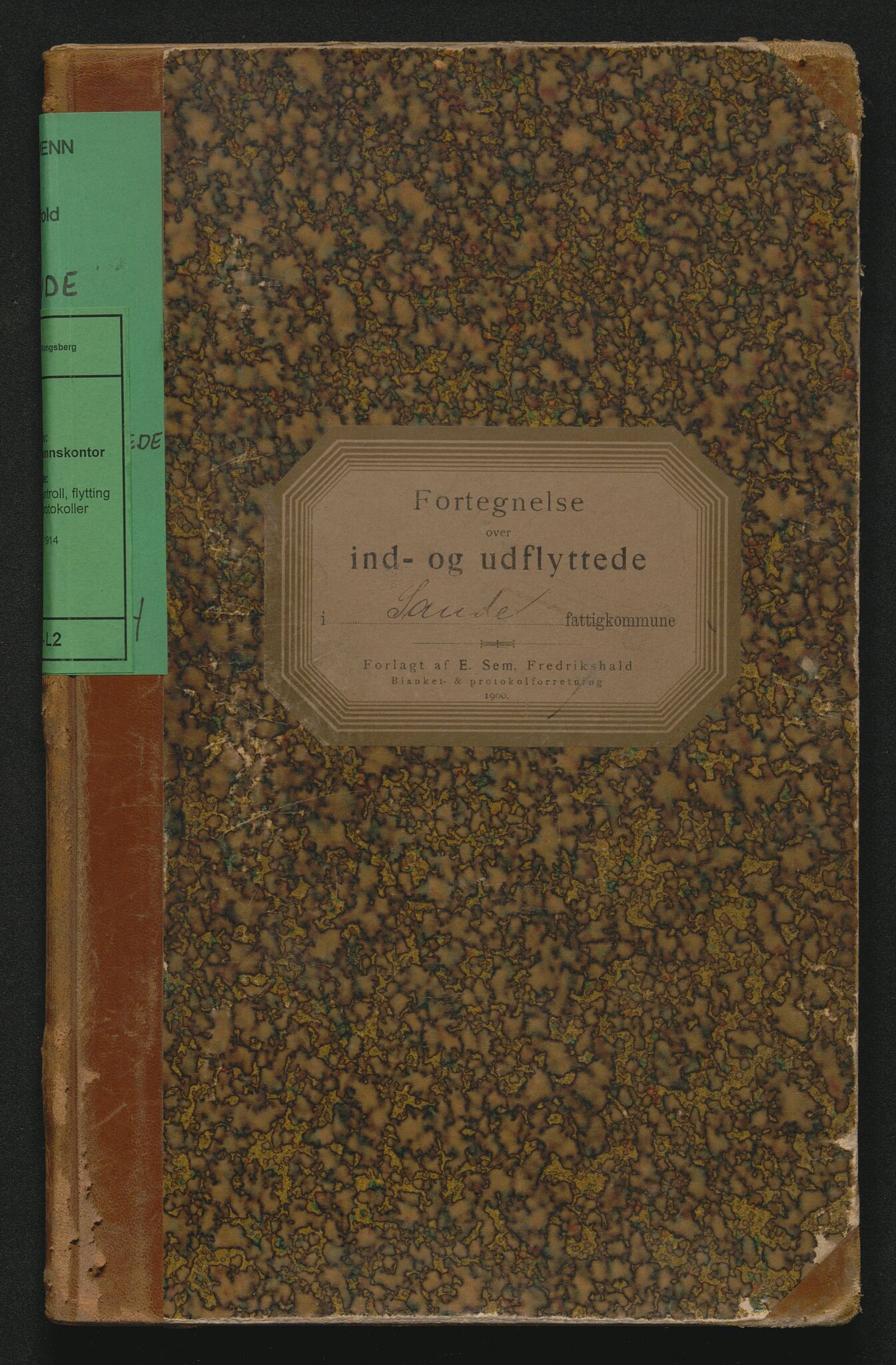 Sande lensmannskontor, AV/SAKO-A-546/O/Oc/L0002: Protokoll over inn- og utflyttede, 1909-1914