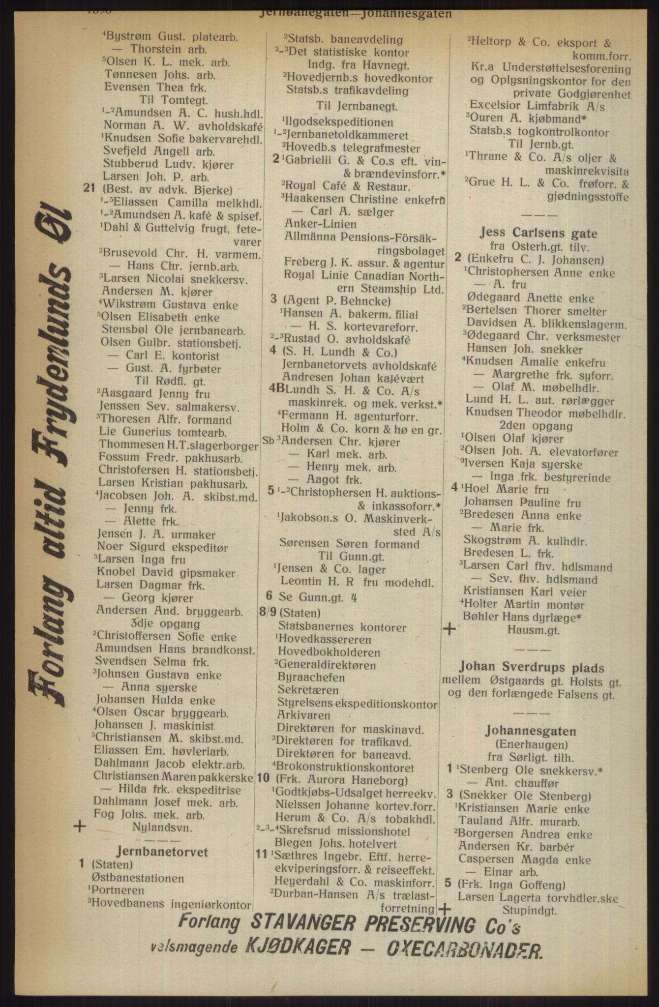 Kristiania/Oslo adressebok, PUBL/-, 1914, s. 1396