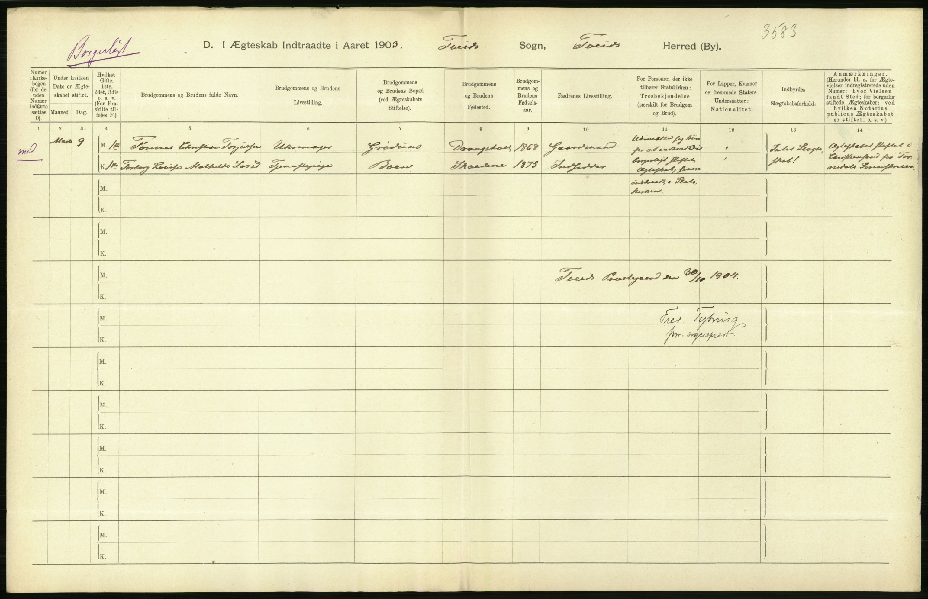 Statistisk sentralbyrå, Sosiodemografiske emner, Befolkning, AV/RA-S-2228/D/Df/Dfa/Dfaa/L0011: Lister og Mandal amt: Fødte, gifte, døde, 1903, s. 338