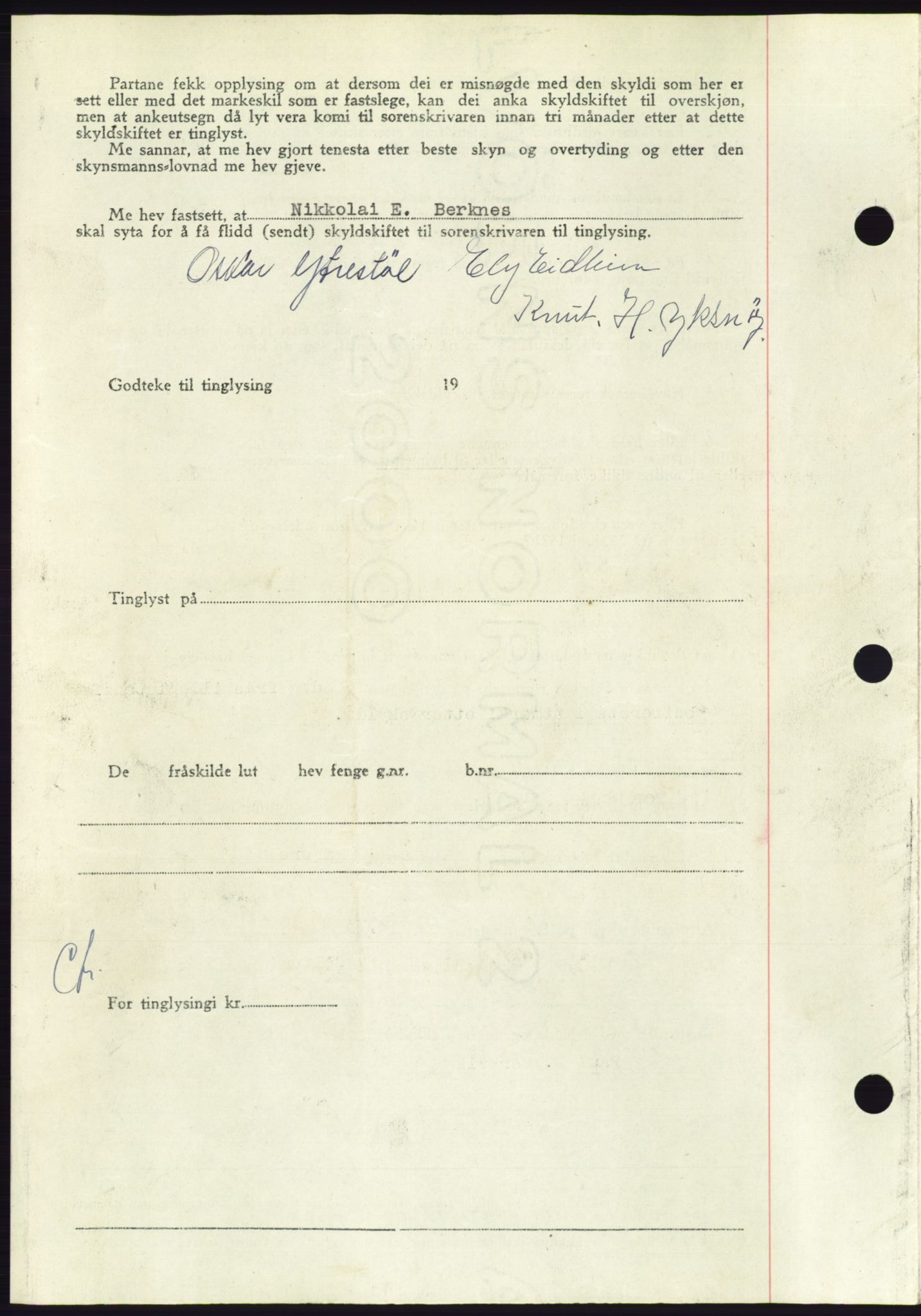 Søre Sunnmøre sorenskriveri, AV/SAT-A-4122/1/2/2C/L0085: Pantebok nr. 11A, 1949-1949, Dagboknr: 1373/1949