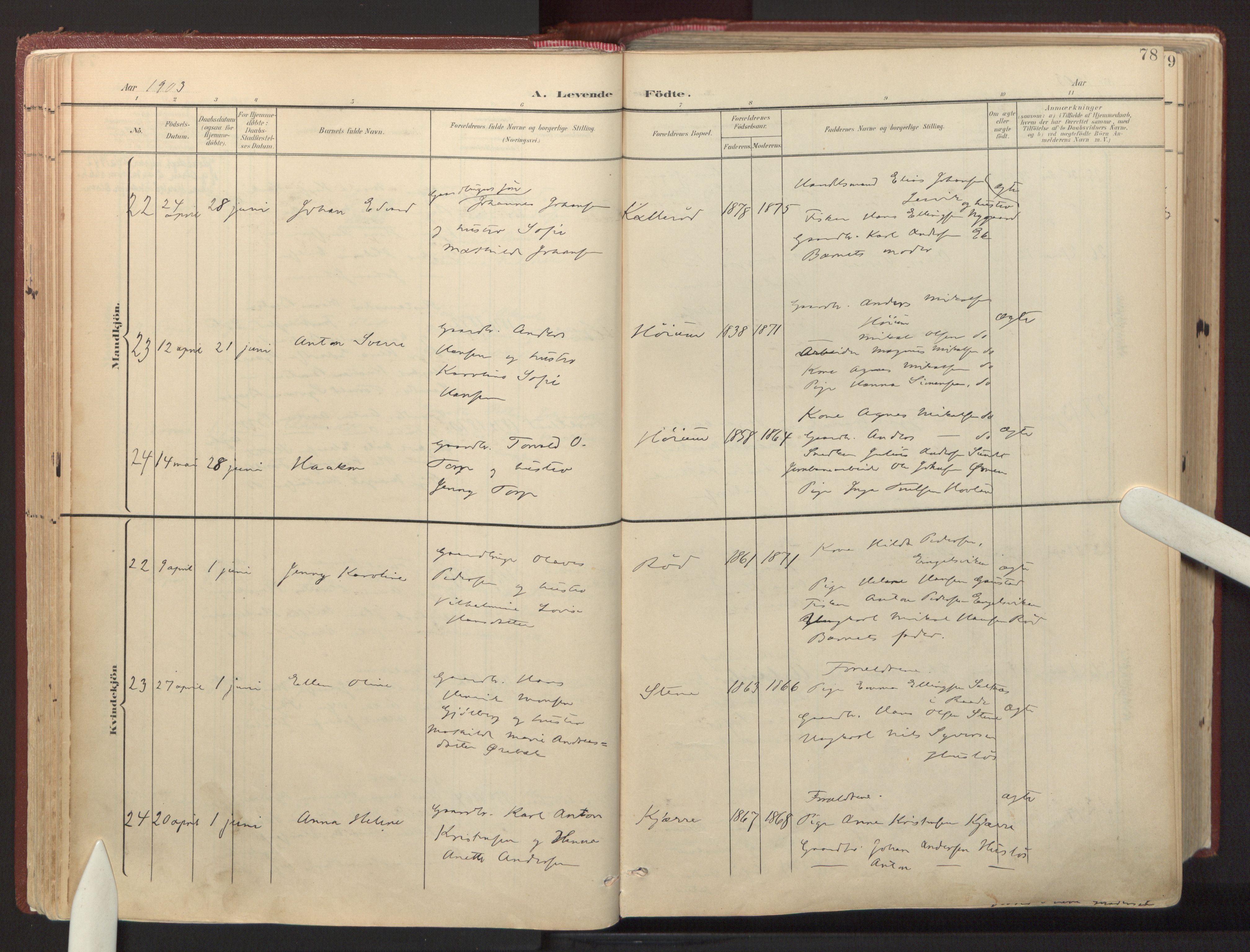 Onsøy prestekontor Kirkebøker, AV/SAO-A-10914/F/Fa/L0008: Ministerialbok nr. I 8, 1899-1923, s. 78