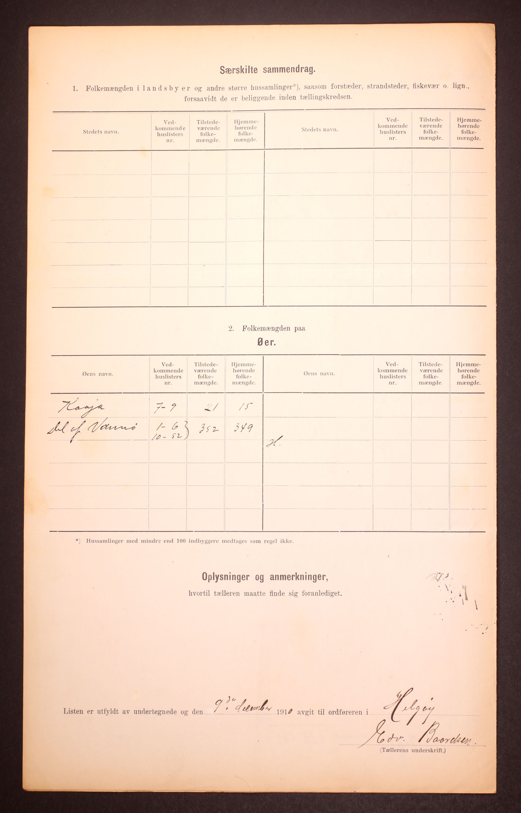 RA, Folketelling 1910 for 1935 Helgøy herred, 1910, s. 6