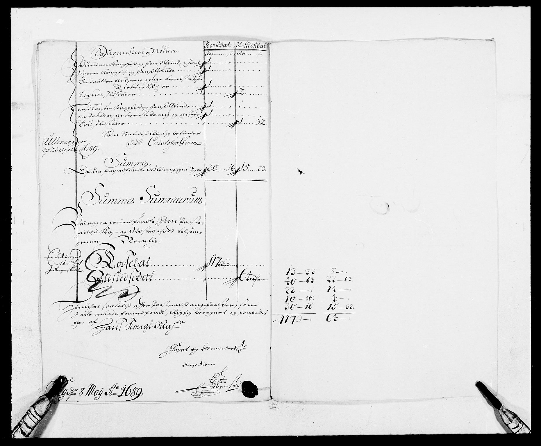 Rentekammeret inntil 1814, Reviderte regnskaper, Fogderegnskap, AV/RA-EA-4092/R12/L0701: Fogderegnskap Øvre Romerike, 1689, s. 209