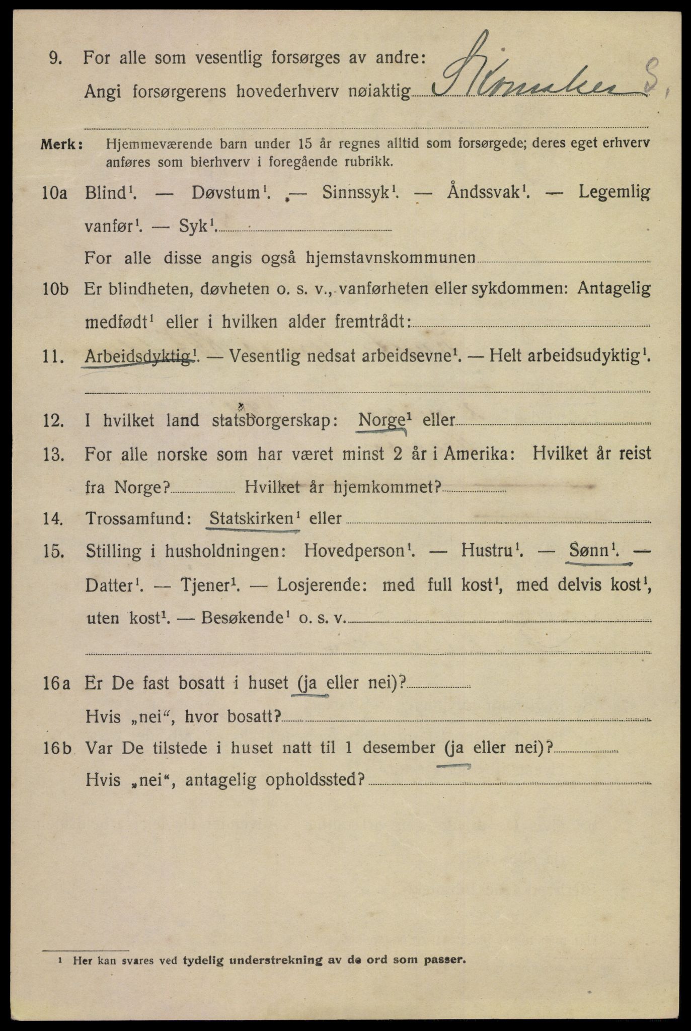 SAKO, Folketelling 1920 for 0801 Kragerø kjøpstad, 1920, s. 5852