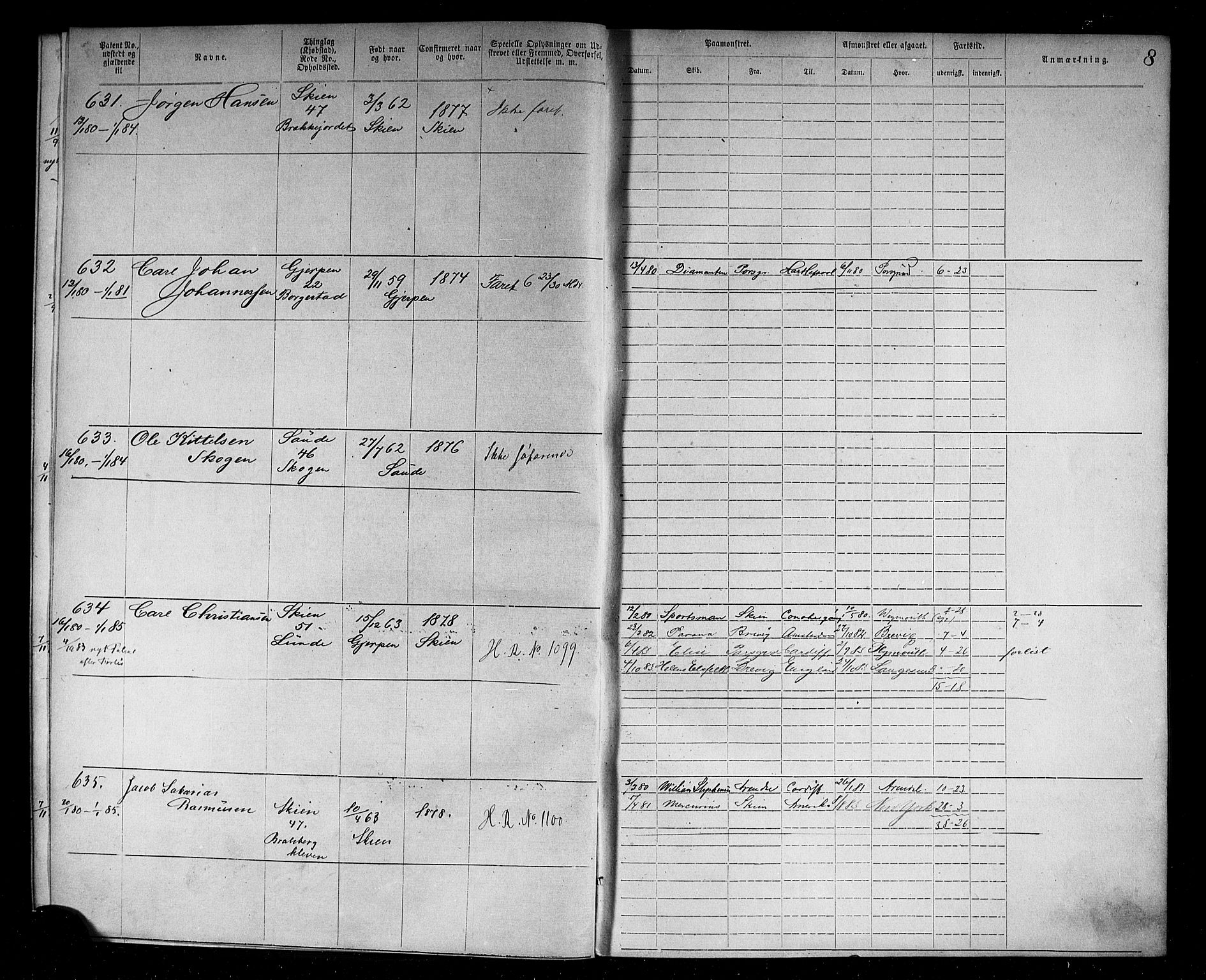 Skien innrulleringskontor, AV/SAKO-A-832/F/Fc/L0003: Annotasjonsrulle, 1879-1899, s. 10
