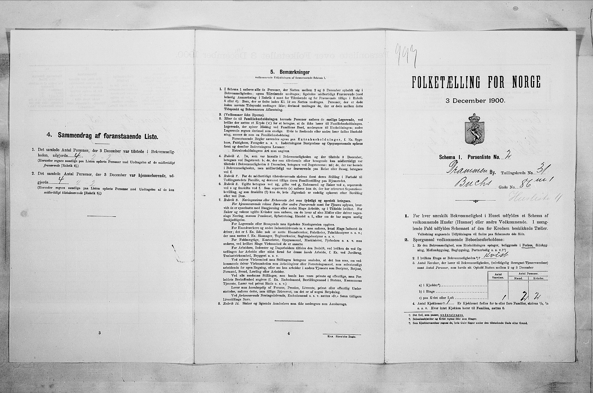RA, Folketelling 1900 for 0602 Drammen kjøpstad, 1900, s. 4651