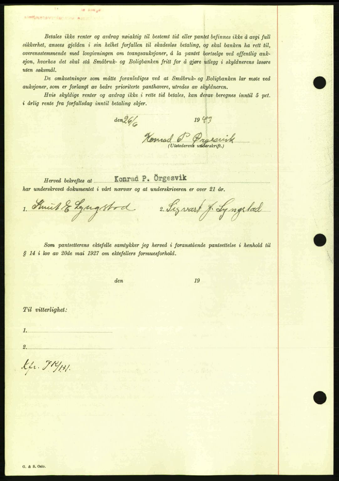 Nordmøre sorenskriveri, AV/SAT-A-4132/1/2/2Ca: Pantebok nr. B91, 1943-1944, Dagboknr: 1834/1943